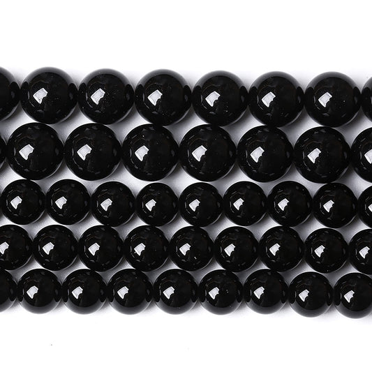 6mm 60PCS Natural Black Onyx Agate Round Loose Spacer Beads for Jewelry Making DIY Craft Bracelet 1 Strand 15"