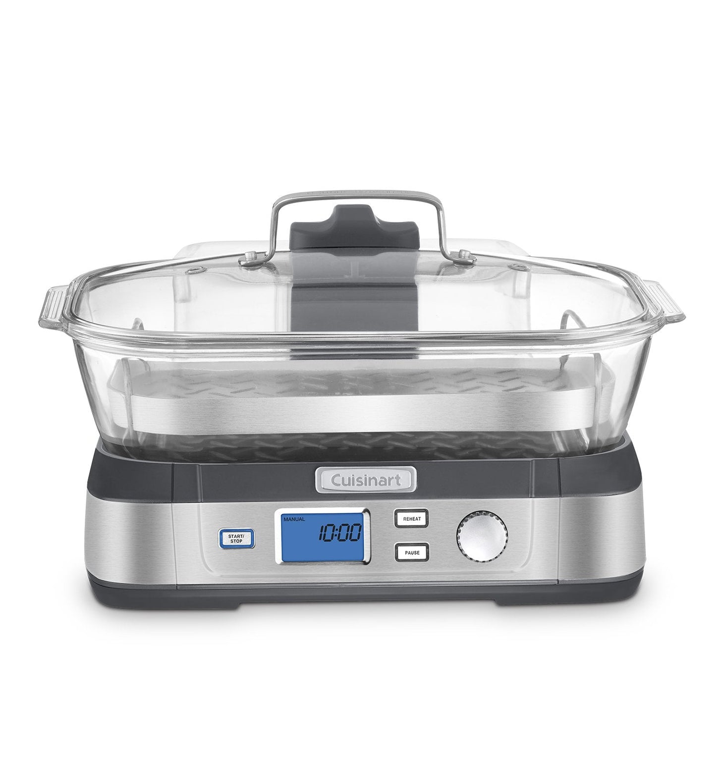 Cuisinart Cookfresh Digital Glass Food Steamer for Cooking, 5-Liter Vegetable Steamer with 5 Pre-Programmed Settings, Keep Warm Function, Audible Alert, Dishwasher-Safe Pot, STM-1000, Stainless Steel