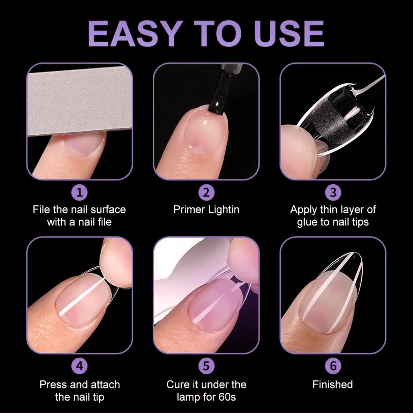 AddFavor 600pcs Short Coffin Nail Tips, Clear Soft Gel Nail Tips Coffin Shape, 12 Sizes Full Cover False Acrylic Nails Tips for DIY Nail Extensions, Press on Nails Making