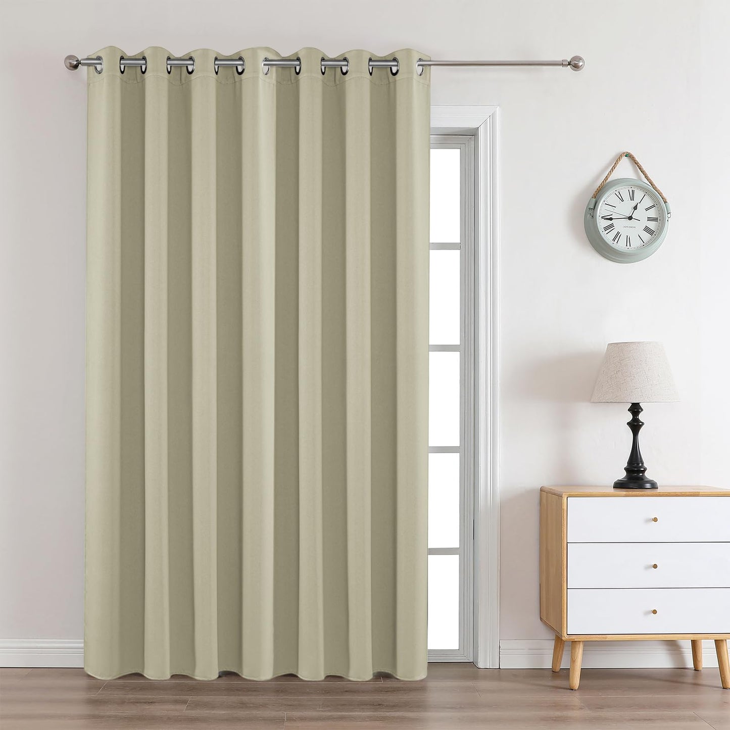Joydeco Blackout Curtains 84 Inch Length 2 Panels Set, Thermal Insulated Long Curtains& Drapes 2 Burg, Room Darkening Grommet Drapes for Bedroom Living Room Window (Black, W52 x L84 Inch)