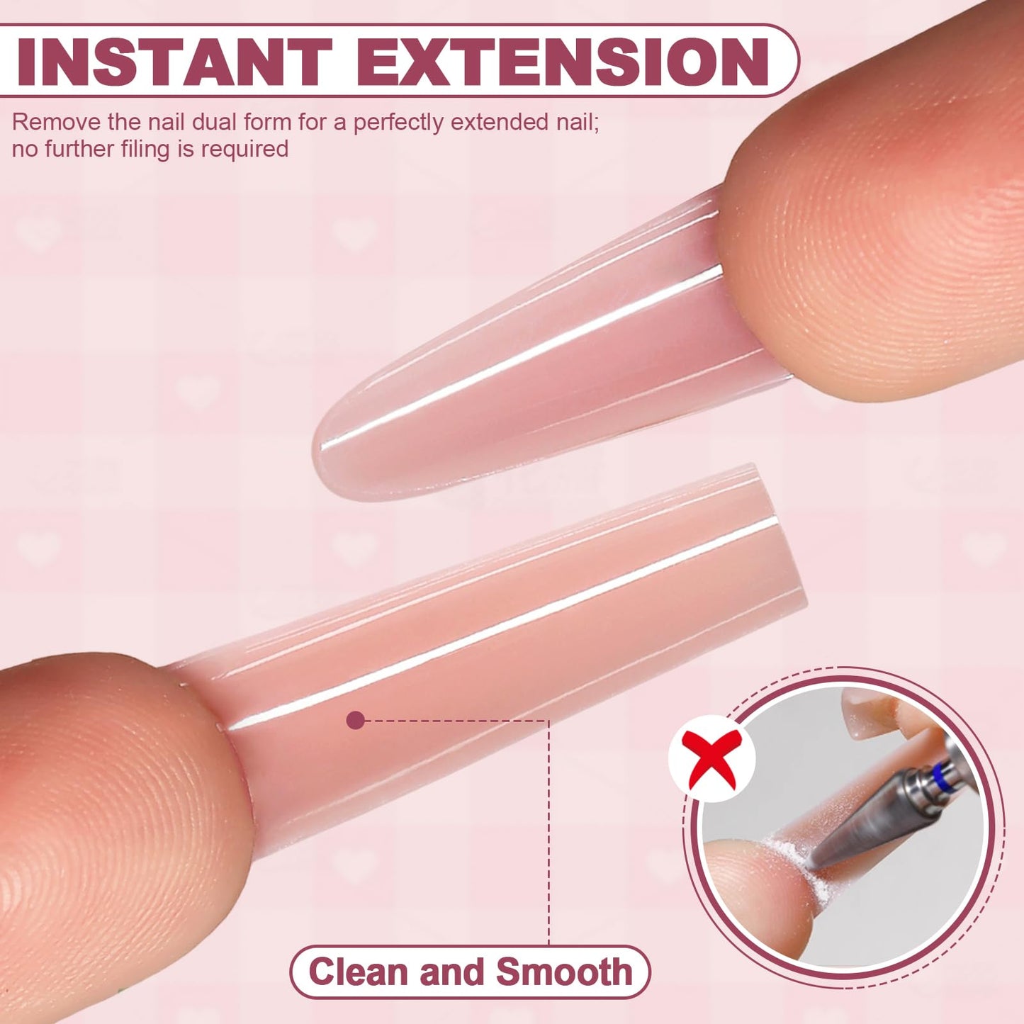 Plman 240 PCS Sandwich Nail Dual Forms, Nail Extension Kit for Beginner & Professional, 14 Sizes Dual Form for Polygel and Builder Gel, Salon and Home DIY Nail Art Tools (Trapezoidal)