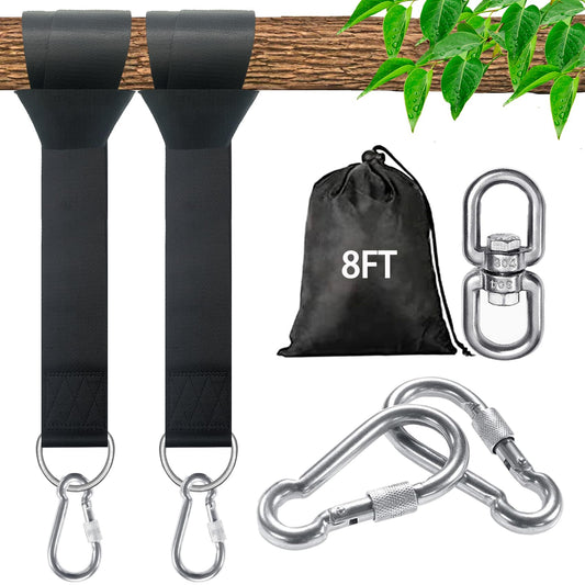 Veriluck Tree Swing Straps Hanging Kit - 3FT/8FT/15FT/20FT/30FT, Strong & Durable - Holds Up to 5000lbs - Adjustable Tree Swing Straps Fit for All Swings, Hammocks, Safer & Easy Installation (8 FT)