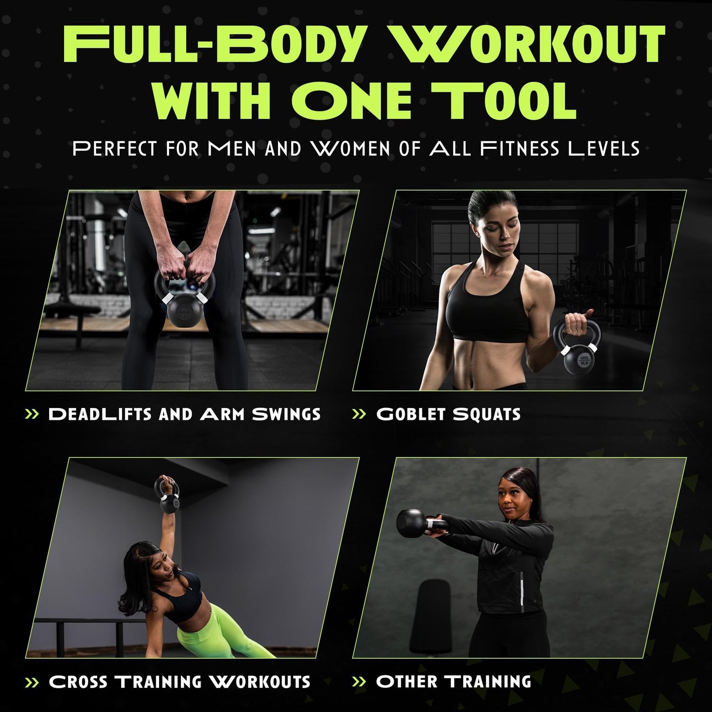 Rage Fitness 6 KG (13lbs) Kettlebells, Single-cast Iron, No-welded Joints, Wide Handle, Strength Training Kettlebells, Cast Iron Kettlebell Set, Powder Coated Kettlebell Weights For Men & Women