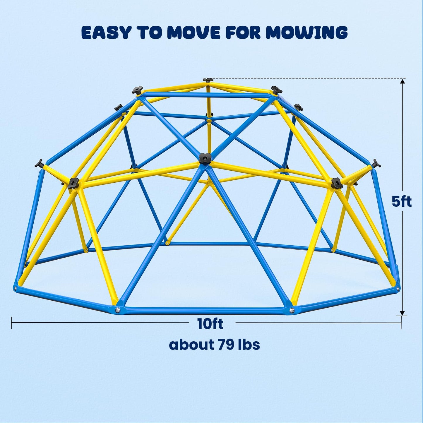 Hapfan Jungle Gym, 10ft Climbing Dome with Hammock and Swing, Outdoor Play Equipment with Monkey Bars for Kids 3-12, Supports 800LBS Backyard Climbing Toys