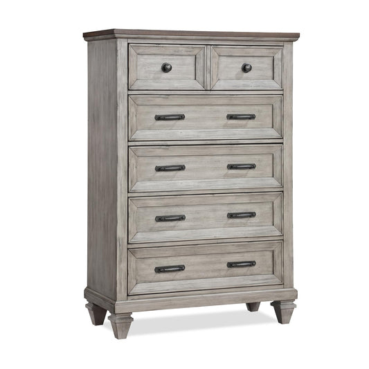 New Classic Furniture Mariana Wood 5-Drawer Chest, Vintage Creme