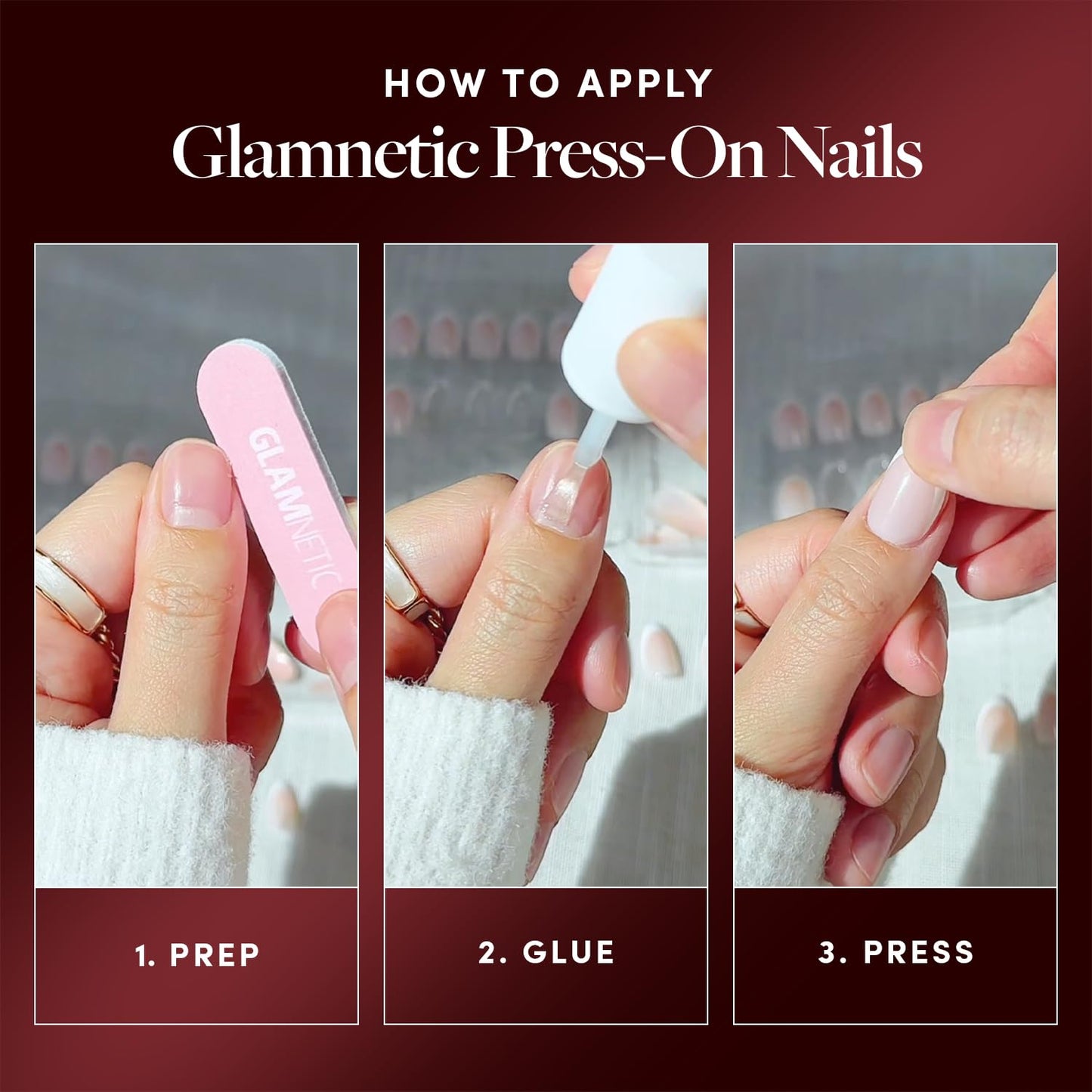 Harry Potter™ x Glamnetic Press On Nails - Luna Lovegood™ | Blue Moon & Star Celestial 3D Graphic Short Oval Fake Nails in a Glossy Finish | 15 Sizes - 30 Nail Kit with Glue