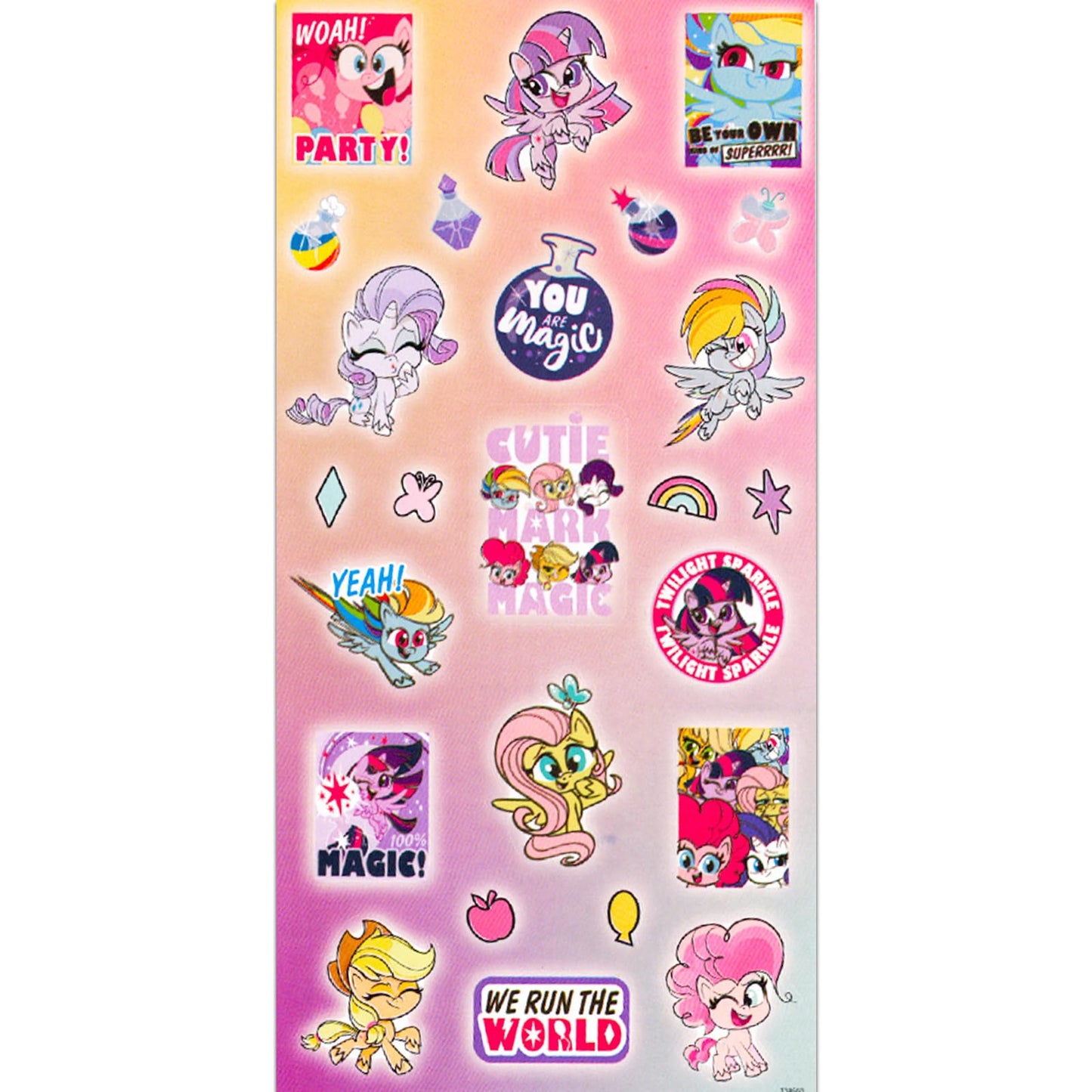 My Little Pony Nail Art Sticker Set - Bundle with 48 Press-On Nails for Birthday Supplies, Goodie Bags, and More Plus Stickers for Girls