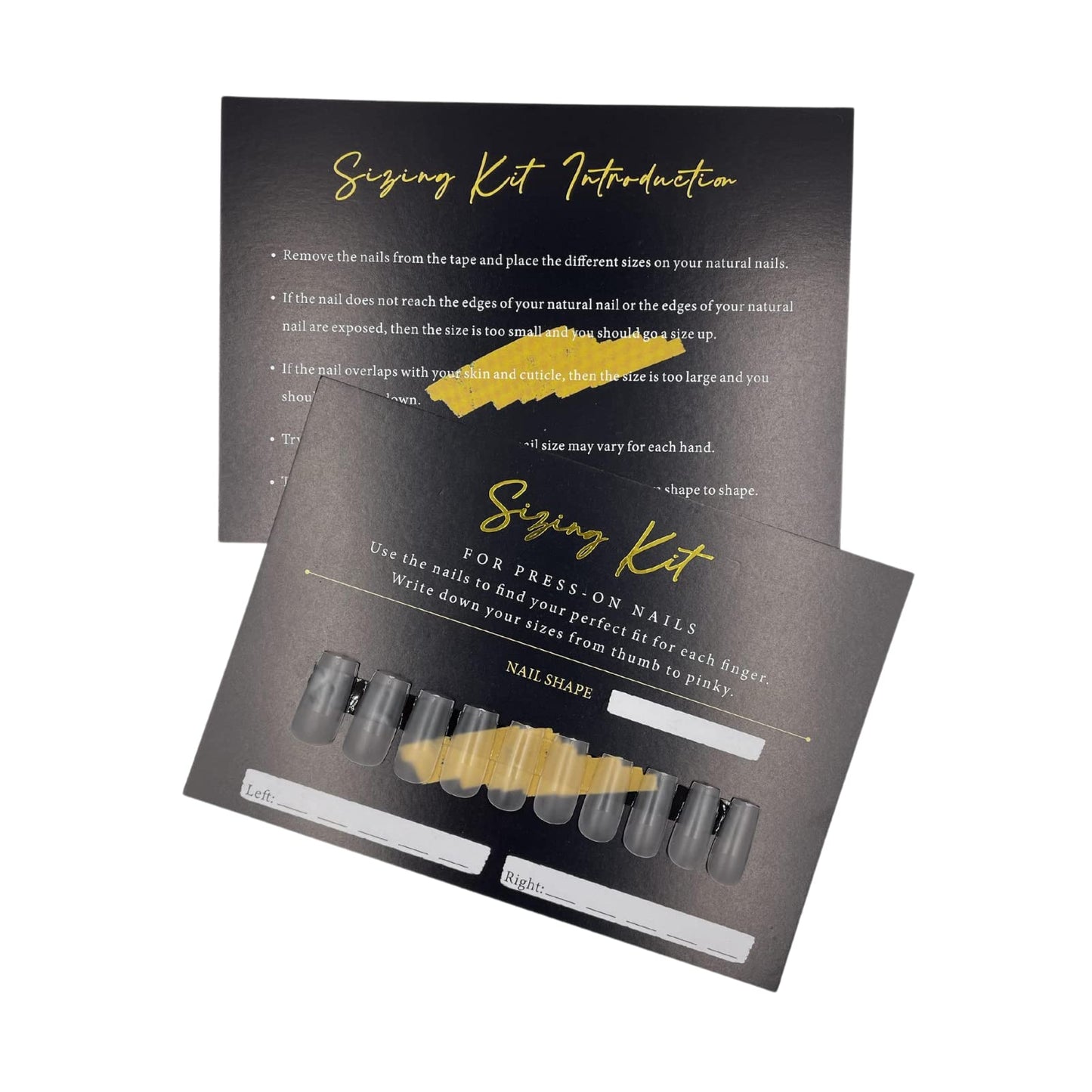 Press On Nail Sizing Card +Ocean Nail Charms Gem Kit Bundle