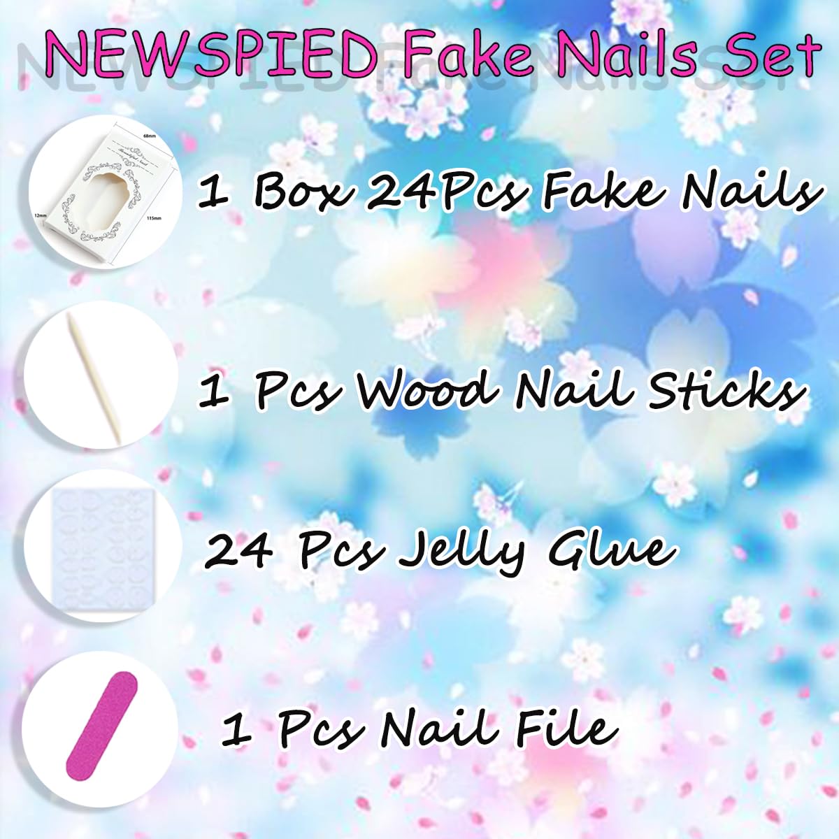 30Pcs Spring French Tip Press On Nails Short Almond Shape 3D Lemon Blueberry Bow Fake Nails Reusable Acrylic False Nails Cute Summer Fruit Themed Stick on Nails for Women DIY Acrylic Nails Kit