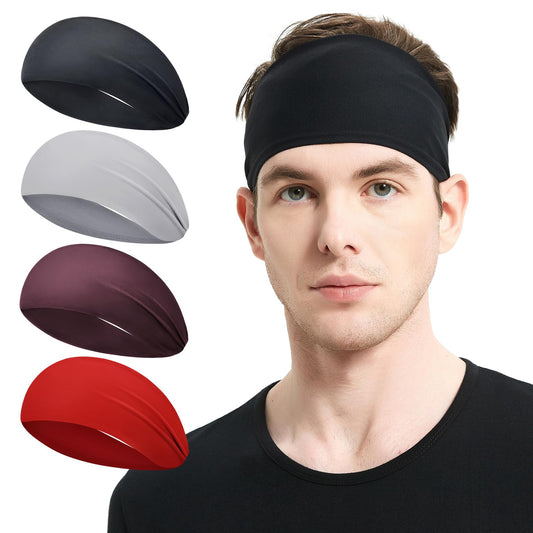 MARKEEP Running Headbands for Men (4 or 6 Pack), Mens Stretchy Headband for Football,Cycling,Basketball,Yoga,Fitness Workout Unisex Quick-Dry Sweatband