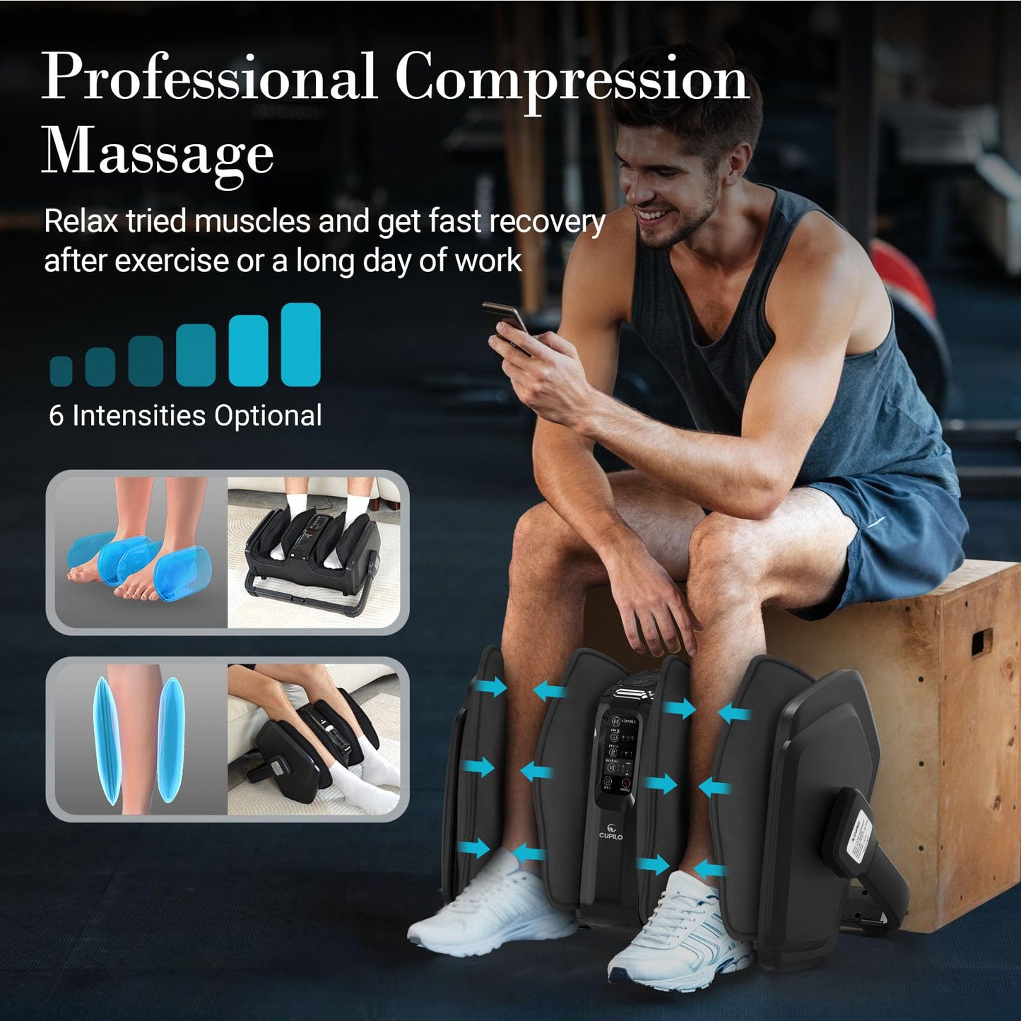 Shiatsu Foot Massager with Heat, FSA Eligible HSA Electric Foot Calf Massager with Remote, Multi-Level Compression Deep Kneading Feet Massage Machine for Neuropathy Plantar Fasciitis Circulation