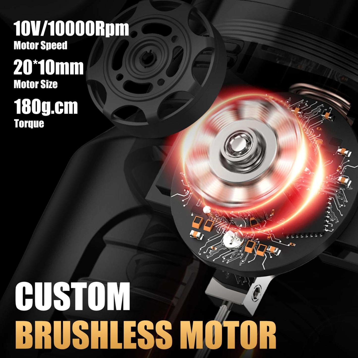 Ambition Zetton Pro Tattoo Gun Rotary Tattoo Pen Machine Wireless 2400mAh Battery with Large-screen Display Brushless Motor Straight Drive Bar 42mm Grip Tattoo Supply for Professional Artists