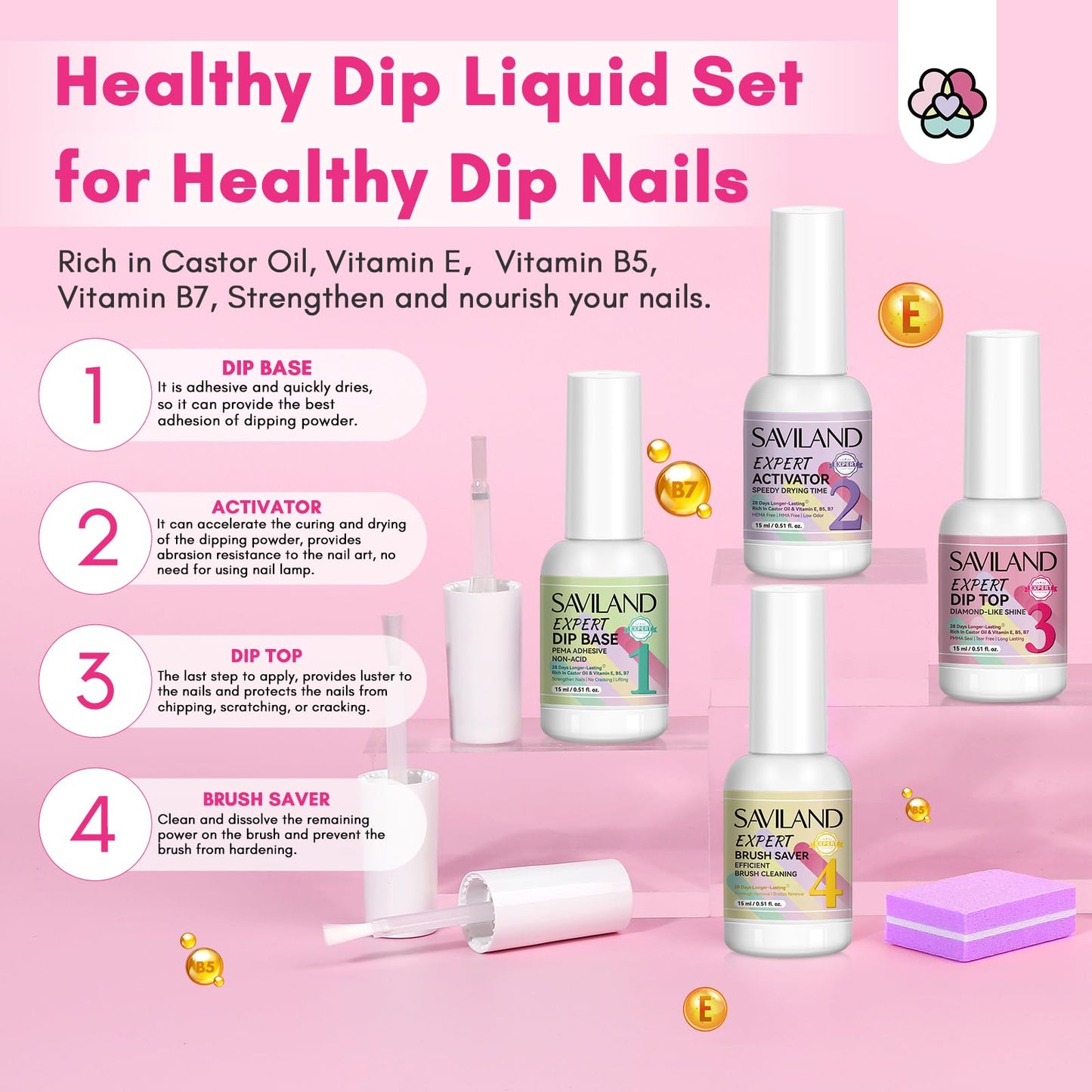 SAVILAND Dip Powder Nail Kit with Drill: Starter Set 30 Colors Summer Spring Keratin Dip Nails Powder with Dipping Liquid Set Activator Base Top Coat Cuticle Oil for DIY Manicure Art Women Gift