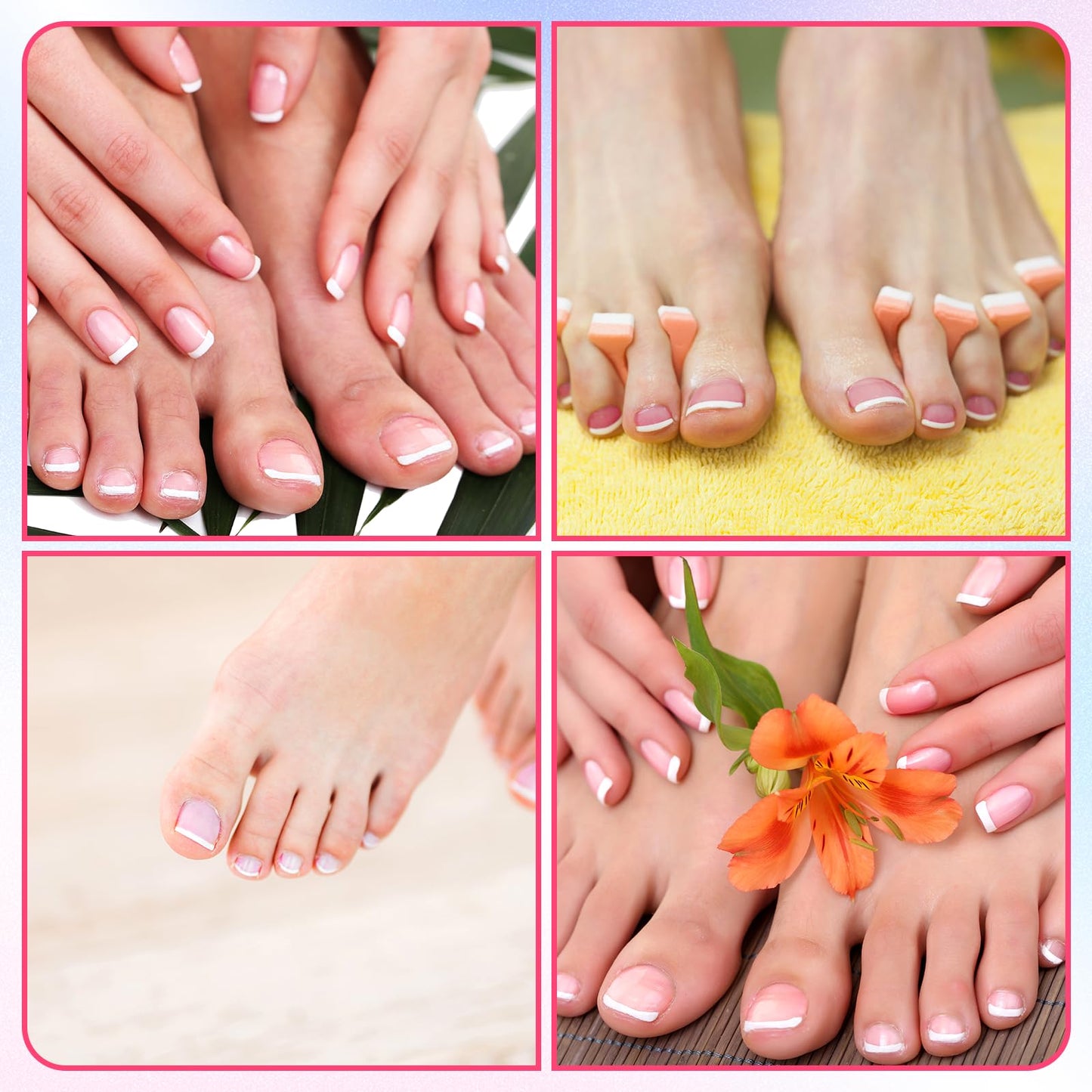 150 Pcs French Tip Toe Nail Press Ons,Toe Nail Tips Square Toenail Presses Ons Full Cover Fake Toenails Press On Toenails for Women Pedicure Decor,15 Sizes(Mauve)