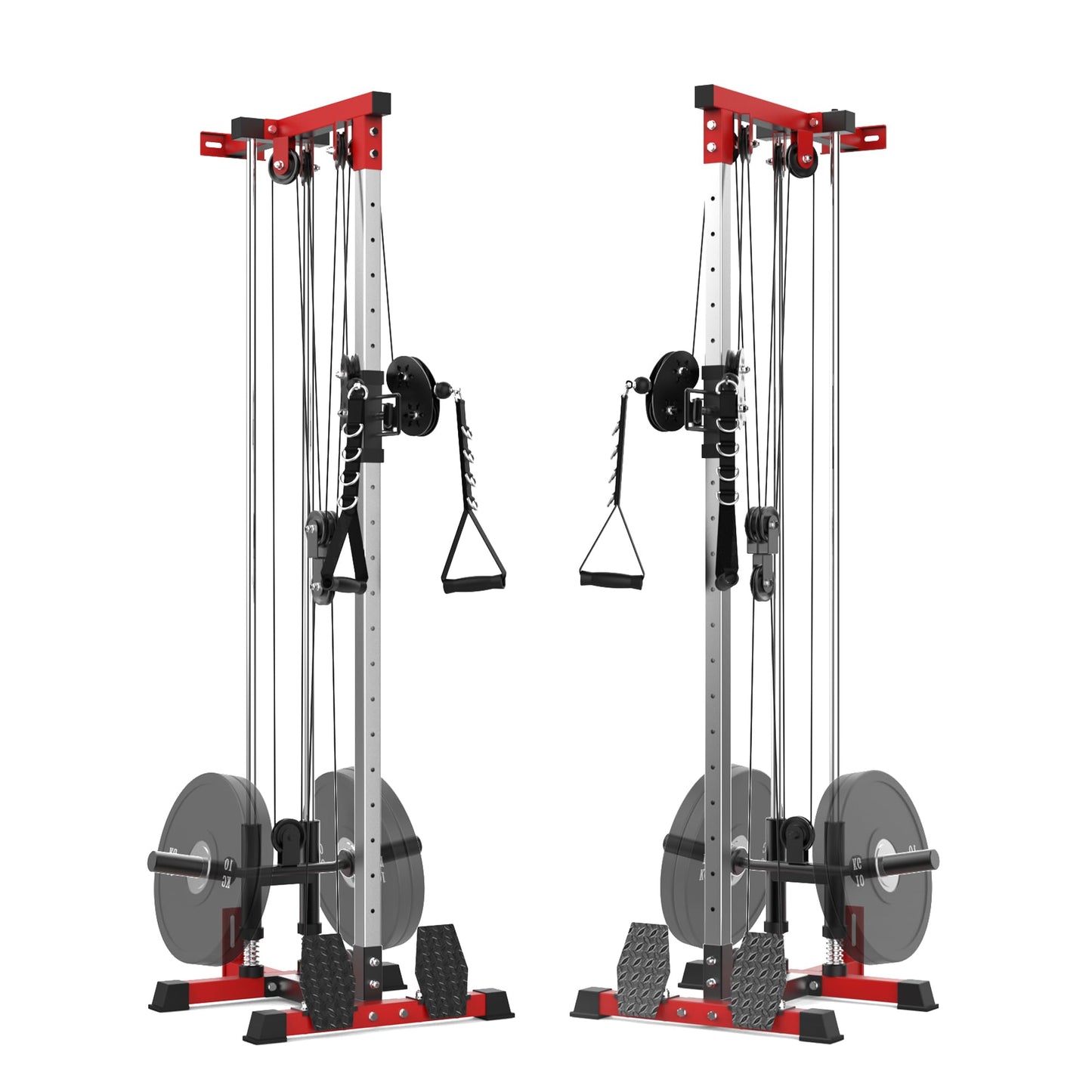 LAT Pull Down Machines, Dual Pulley Cable Machine with High & Low Stations, 20-Position Wall Mount LAT Tower for Cable Crossover, Row, Chest Press & Leg Exercises | Home Use