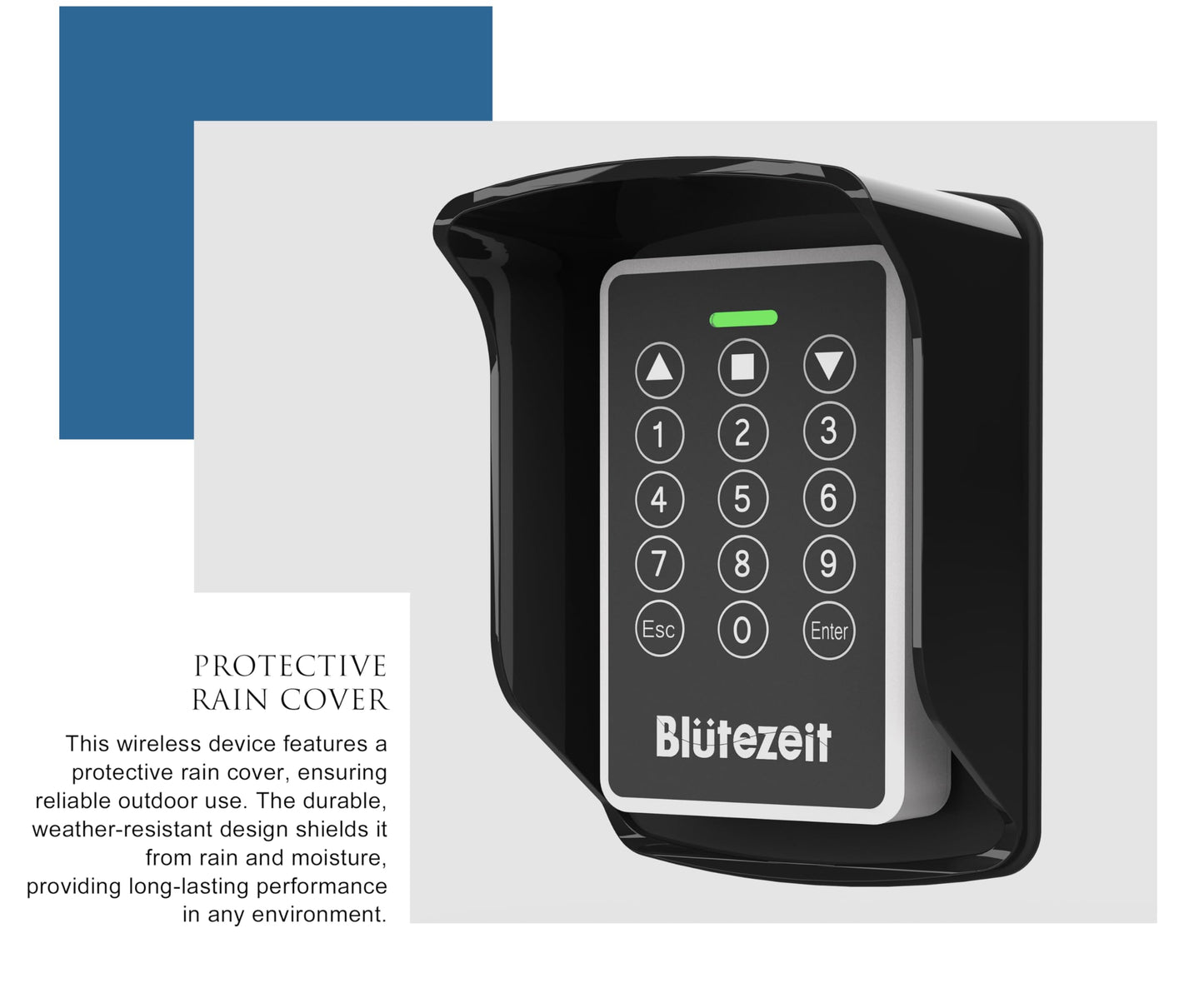 Blütezeit MS600 Solar Swing Gate Opener + Wireless Keypad Bundle – 880 lb Single-Arm Operator with Built-in 24 V Battery, 25W Solar Panel & IP54 Keypad