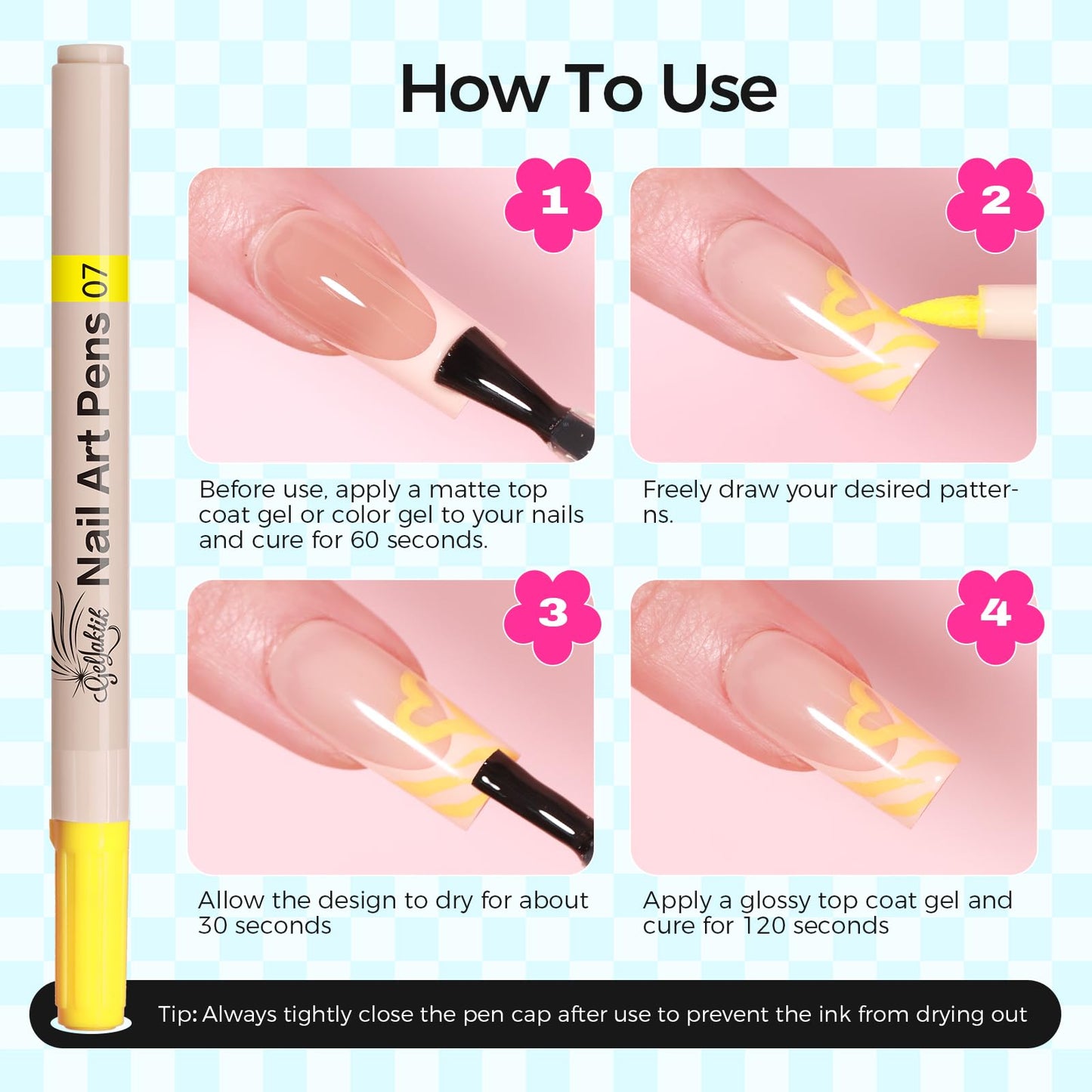 6 Colors Nail Art Pens, 3D Nail Polish Pens Set 0.7mm Quick-Drying Acrylic Paint Markers Dotting Liner Drawing Pens for Nail Design, DIY Home Salon Manicure Tools Halloween Beginners Gifts