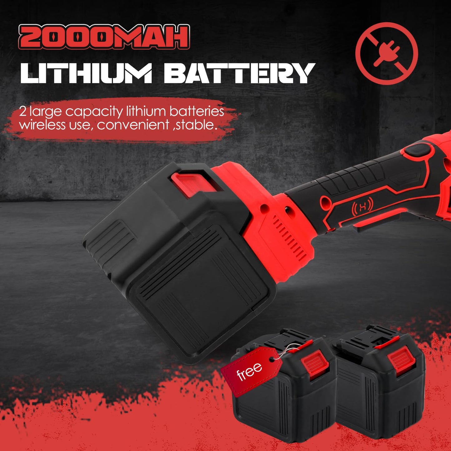 NEWTRY Cordless Rebar Cutter Cutting up to 3/2inch(4-40mm), Electric Rebar Cutter with 2 Batteries & Replacement Saw Blade, Cordless Cutting Edge Saw Cutting Speed 4-5S (900W)
