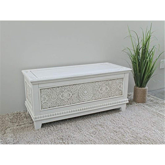 International Caravan Furniture Piece Windsor Carved Wood Trunk