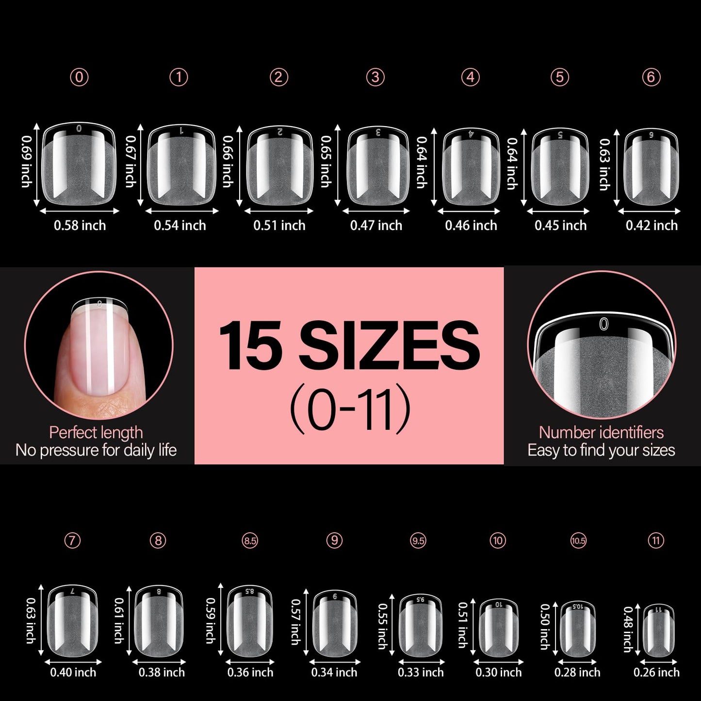 AILLSA Extra Short Square Nail Tips - 240pcs Thickened Pre-filed False Nail Tips Half Matte Nails Tips, Fake Nails for Gift