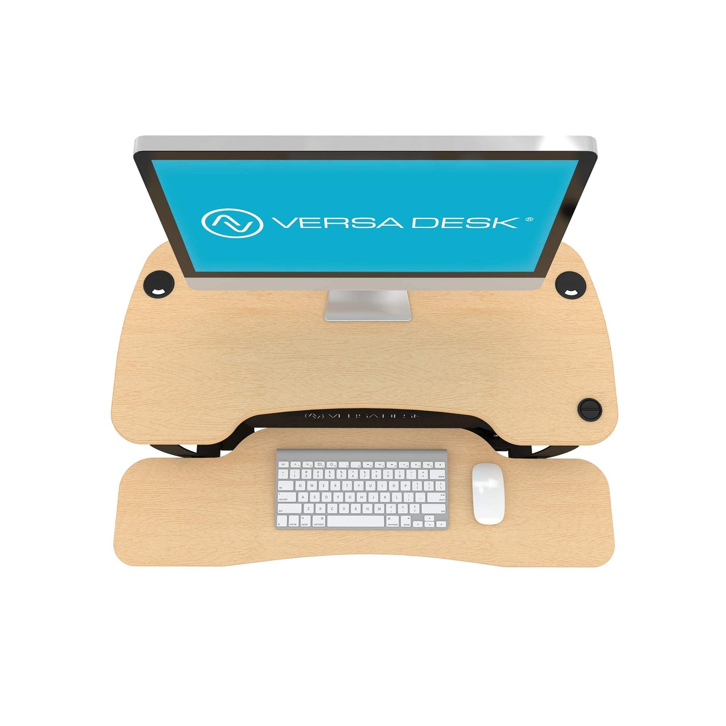 VERSADESK® PowerPro™ 36” x 24” Standing Desk Converter | 36 Inch Electric Height Adjustable Sit to Stand Desk Riser w/Keyboard Tray & USB Hub - Ergonomic Workstation for Home & Office, Maple