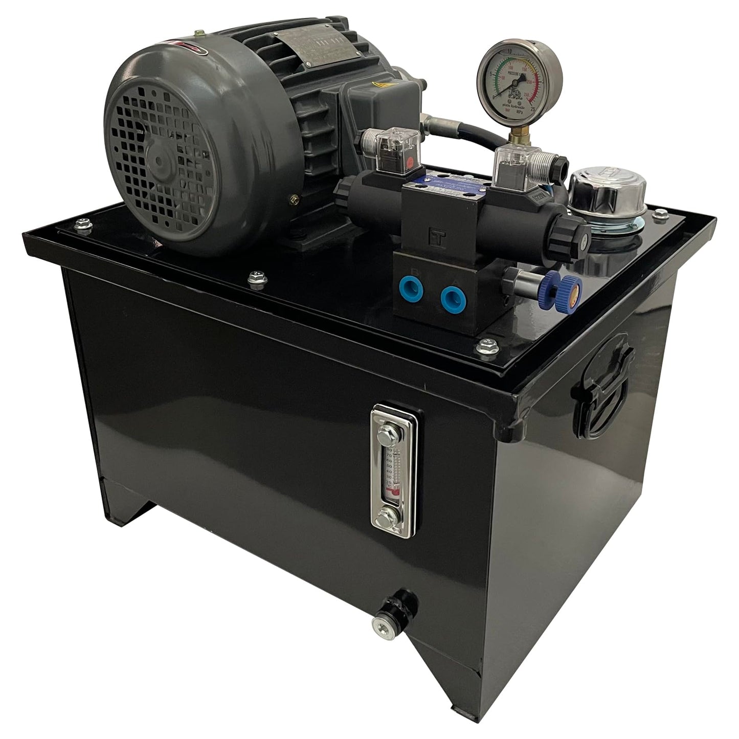 HQHAOTWU Small Hydraulic Station Gear Pump 220V Electric Hydraulic Pump Unit with 60L Tank Capacity, 5.8L/Min Rated Flow