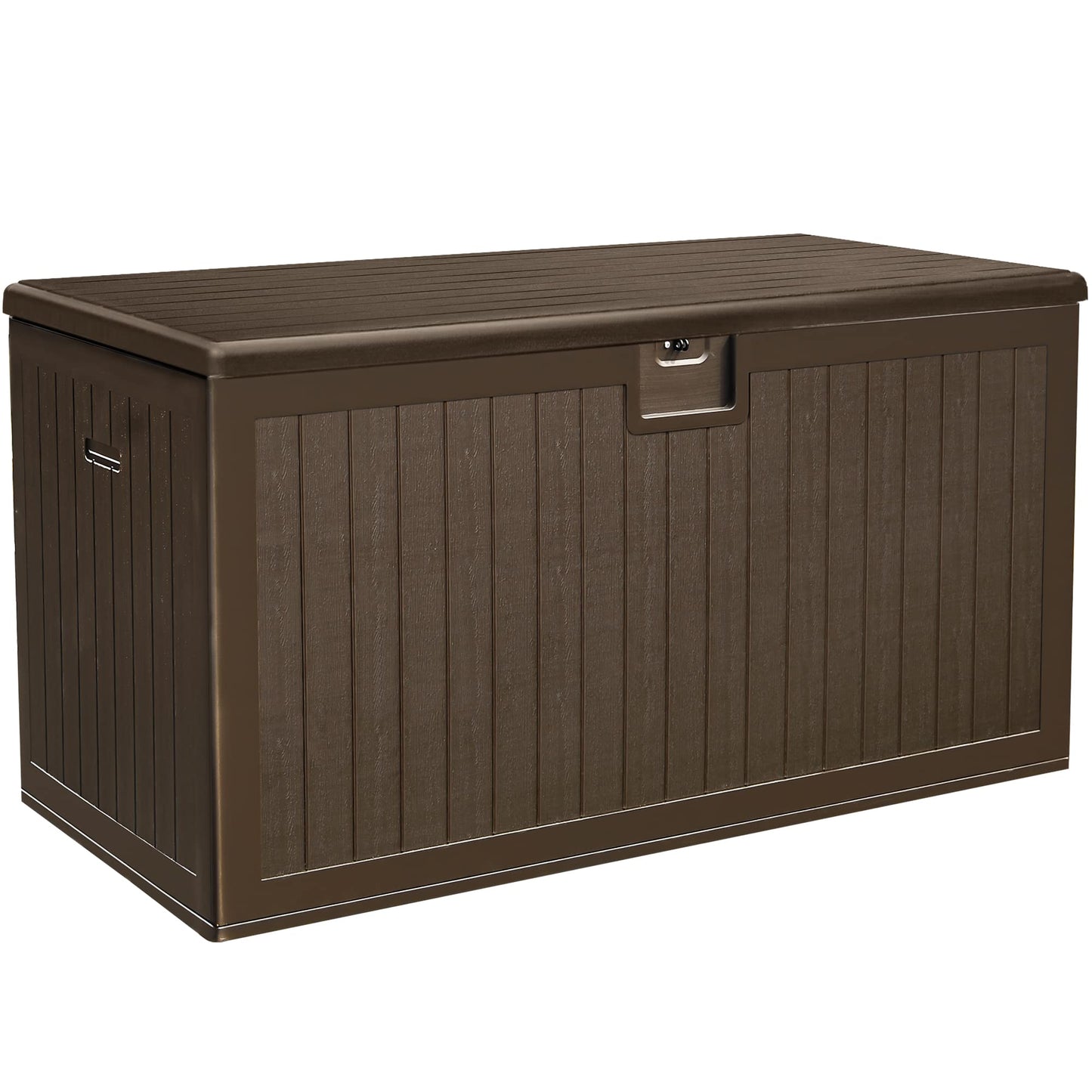 YITAHOME 150 Gallon Double-Wall Deck Box with Side Handles, Outdoor Large Storage for Patio Furniture Cushions, Garden Pool Accessories, Water Resistant & Lockable