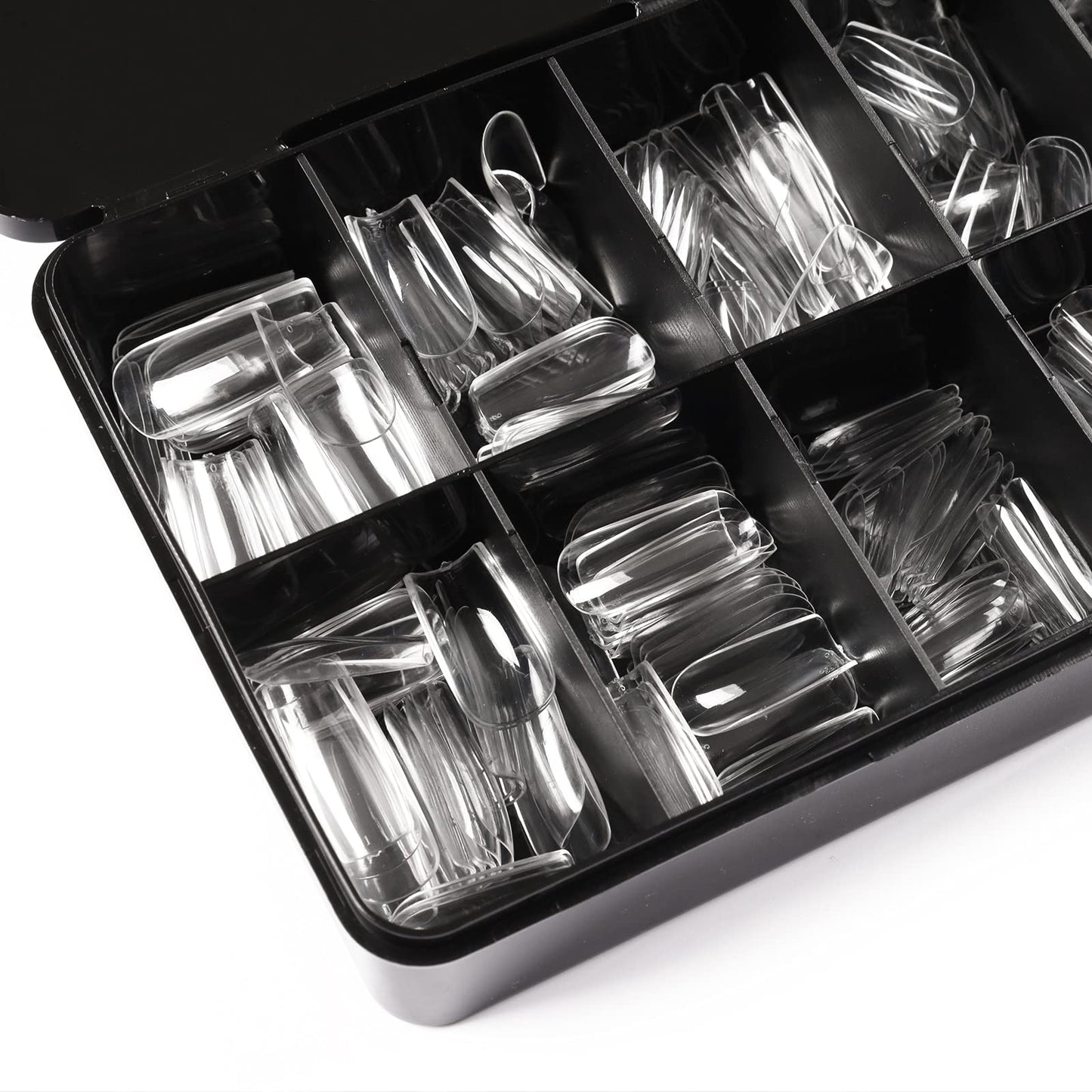 Wellquinn Short Square Nail Tips for Nail Extensions 360pcs Pre Etched Gel Fake Nails Tips for Women DIY French Style Salon at Home Full Cover Soft Acrylic False Tips 10 Sizes