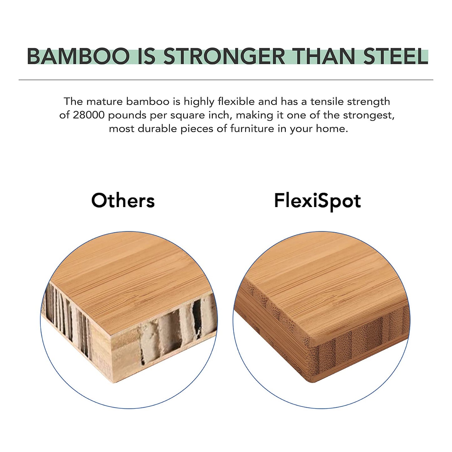 FlexiSpot E6 Bamboo 3-Stage Dual Motor Electric Standing Desk 55 x 28 Sit Stand Up Desk, Holds 220 lbs, Adjustable Height w/ Memory Presets, Solid Bamboo Desktop & Black Frame, Ships in 2 Boxes