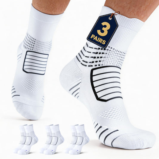 mqamex Compression socks men (US, Alpha, X-Large, Regular, Regular, 3 white)