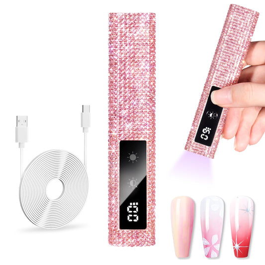 Makartt UV Nail Lamp, Handheld Flash Cure Lamp with Painless Mode 800mAh Rechargeable Portable Nail Light with LCD Display & 3 Timers for Home & Salon DIY(Diamond)