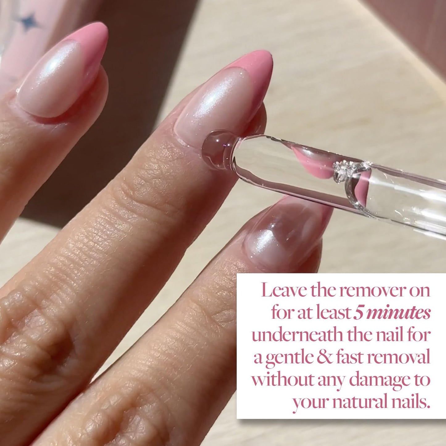 Glamnetic Press-On Nails - Los Angeles | Super Strong Brush On Nail Glue & Press-On Nail Remover | Blush Nude Pink Short Almond Nails in Glazed Finish | 15 Sizes - 30 Nail Kit with Glue and Remover