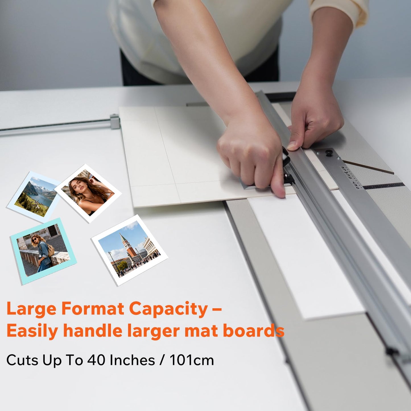 40" Capacity Board Mounted Mat Cutter for Framing – Simplex Elite Mat Cutter with 45° Bevel & Straight Cutting Heads, for Picture Frames, Artwork, Photography & DIY Projects, with Blades & Wrench