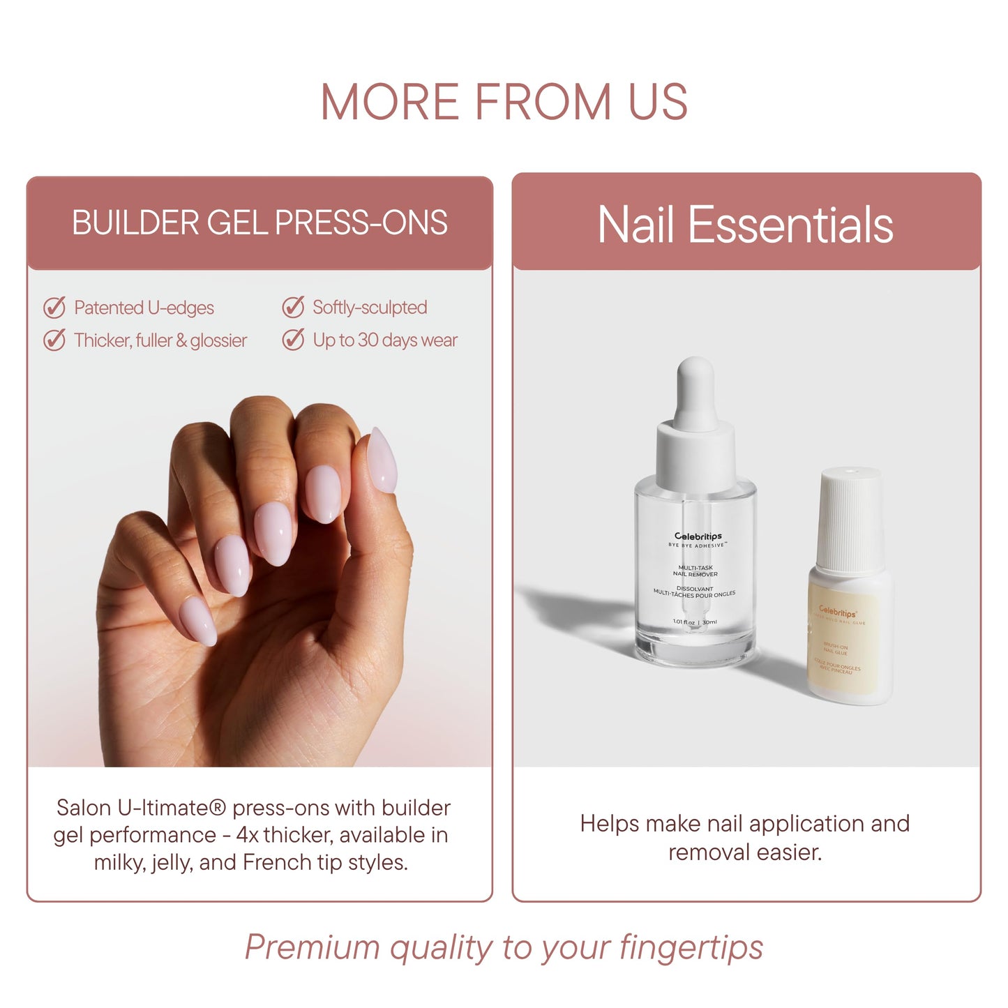 Celebritips Nail Art Press-Ons | Short Almond Nails, Reusable | 16 sizes - 32 Nails Kit with Super-hold Nail Glue and Sticky Tabs (Golden Water Fairy)