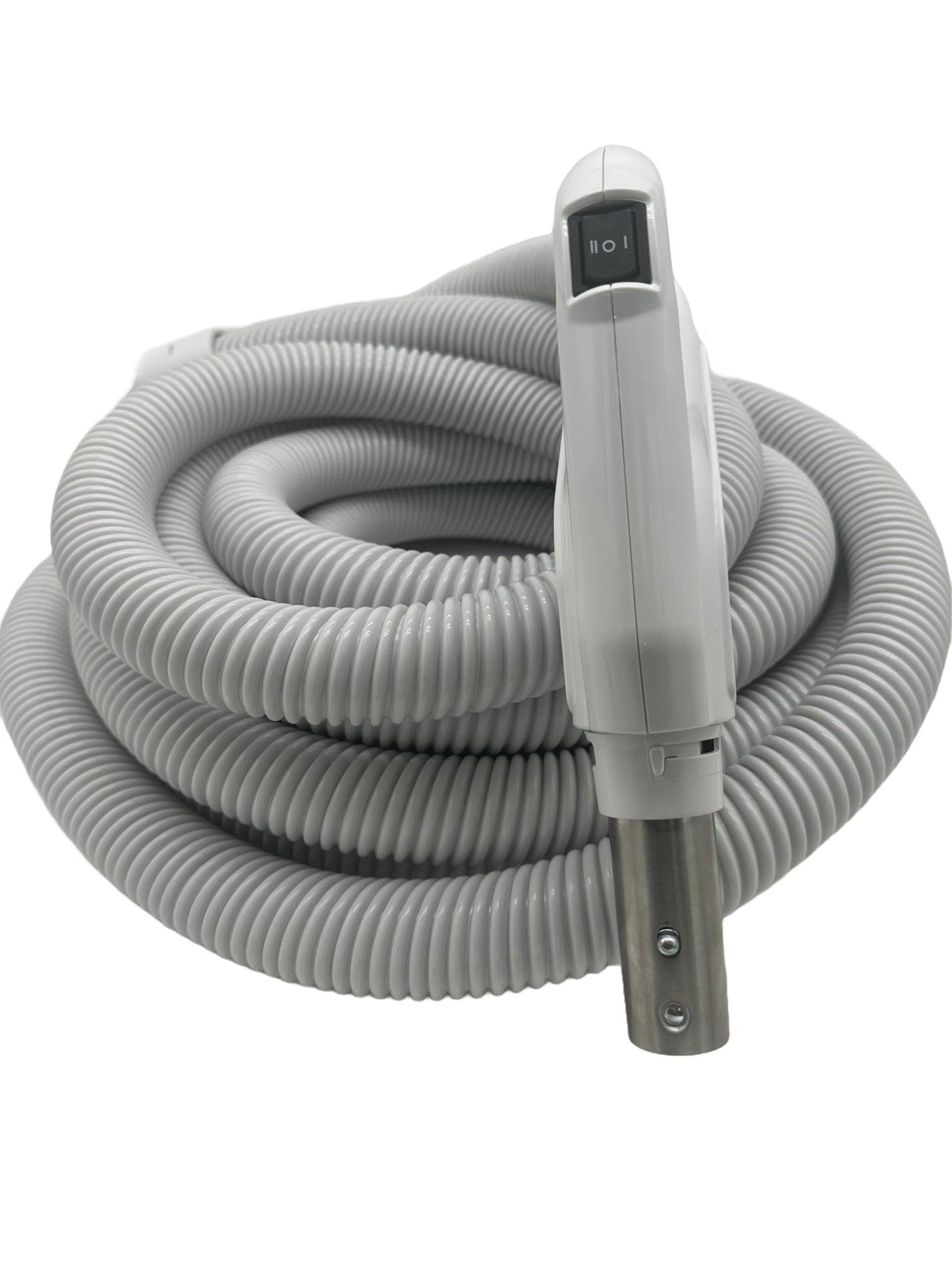Universal Central Vacuum 30 ft High-Voltage Hose with Direct Connect Plug, ON-Off Switch Control at The Handle-Compatible with Most Inlets - Crushproof (30. Ft. Direct Connect)