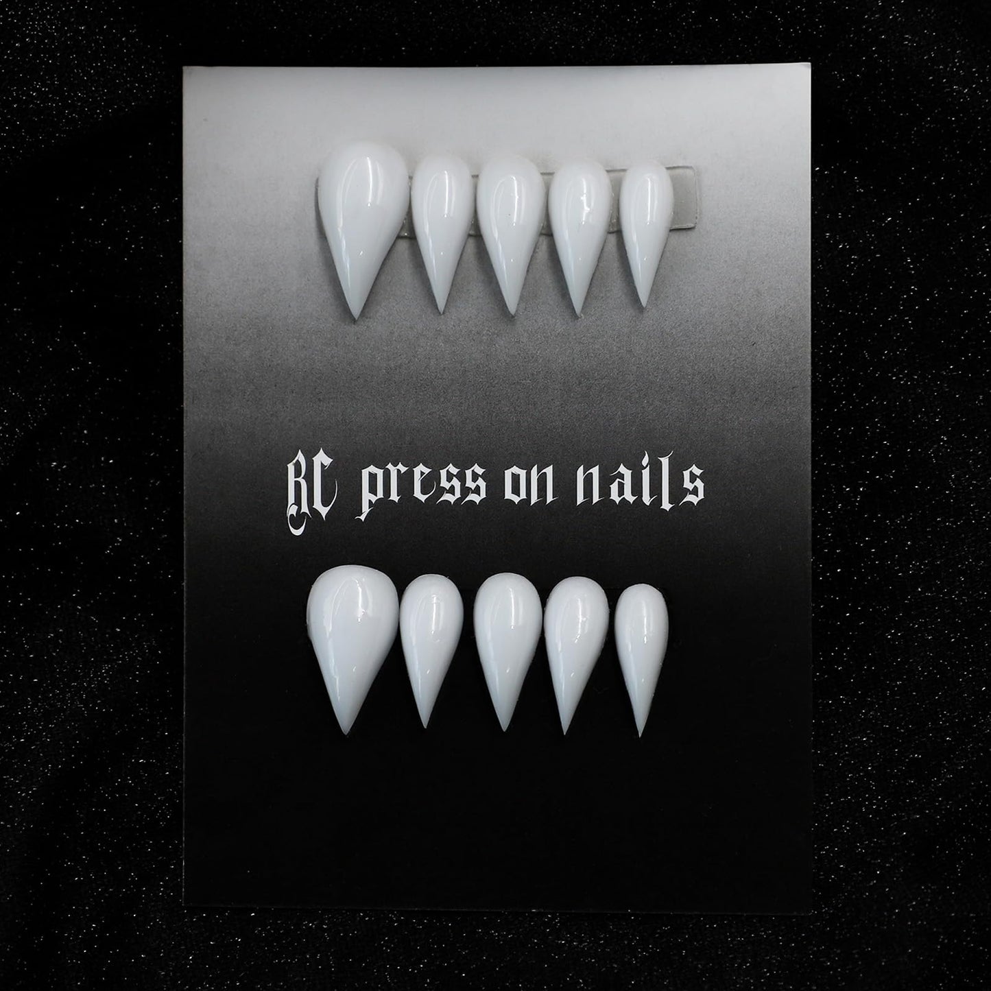 Handmade Press on Nails Halloween Nail Tips Curved Stiletto 3D Eagle Claw Long White False Nails Full Cover Thick Extra Curved Hawk Deep Fake Nails Muti-Layer Gel Acrylic Nail for Women (Size M)