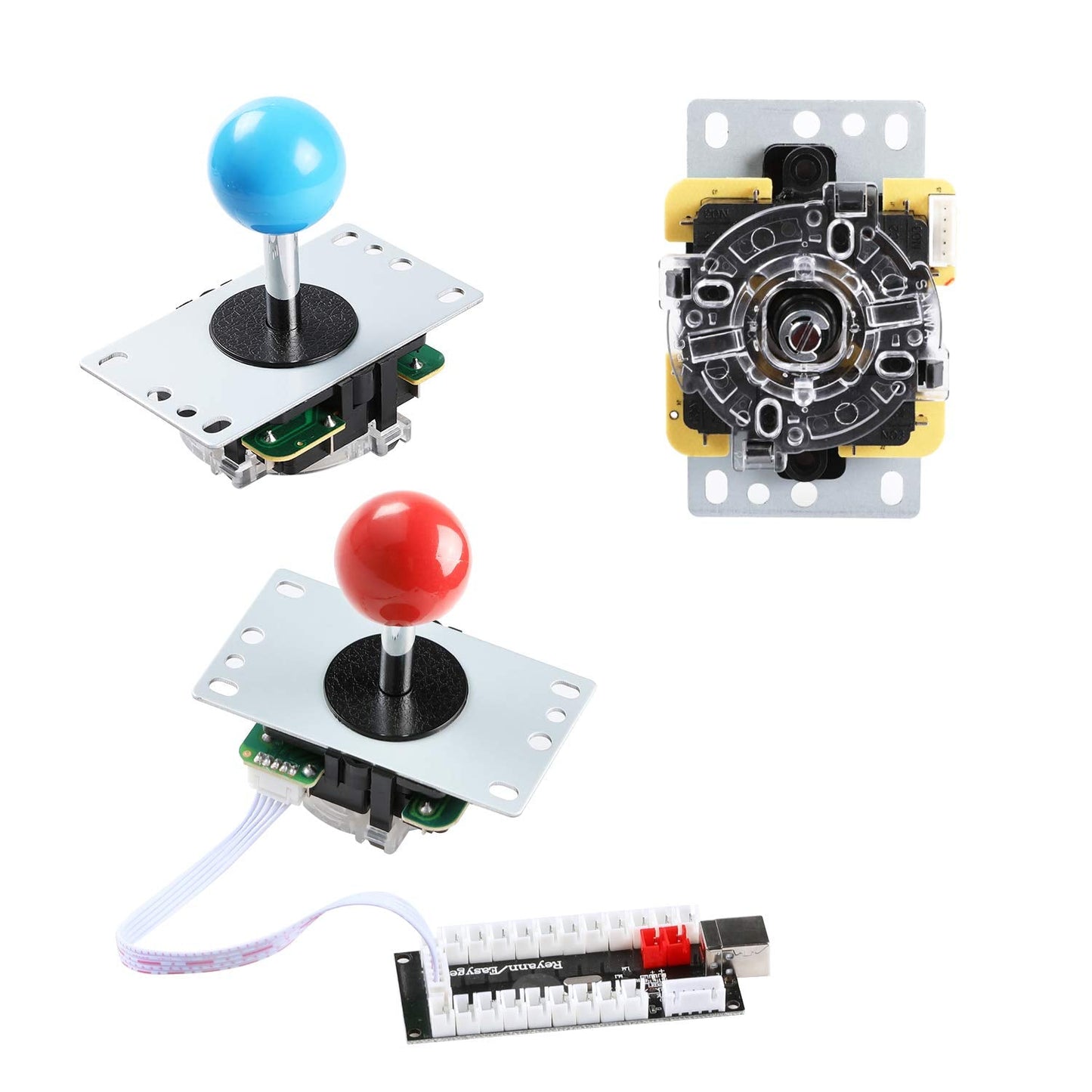 Qenker 2-Player LED Arcade Game DIY Kit for USB MAME PC & Raspberry Pi - 2 Joysticks, 20 LED Buttons, 2 Zero Delay Encoders (Mixed Color)