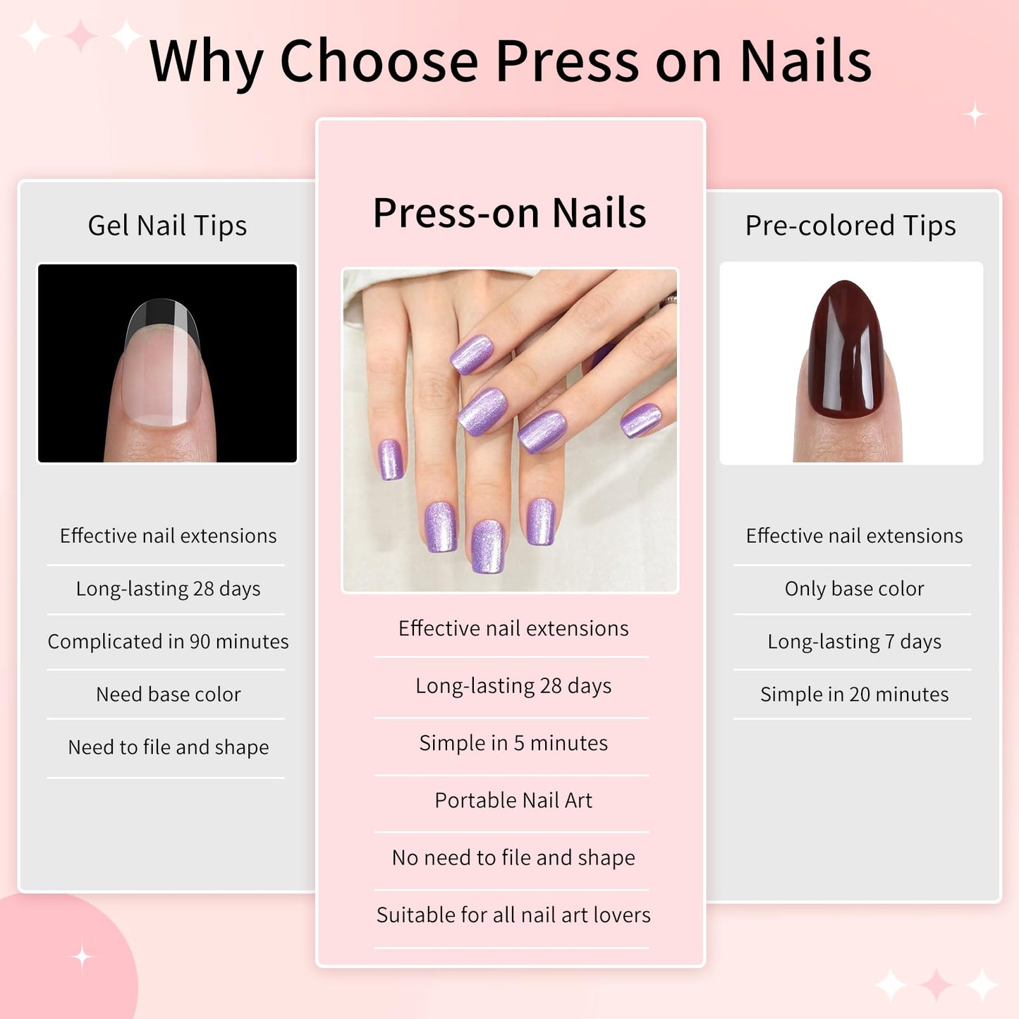 Purple Cat Eyes Press On Nails,12 Sizes - 24 Pcs Soft Gel Purple Short Squoval Fake Nails Kit with Nail Glue, Natural Reusable Stick On False Nails for Women and Girls SK1059