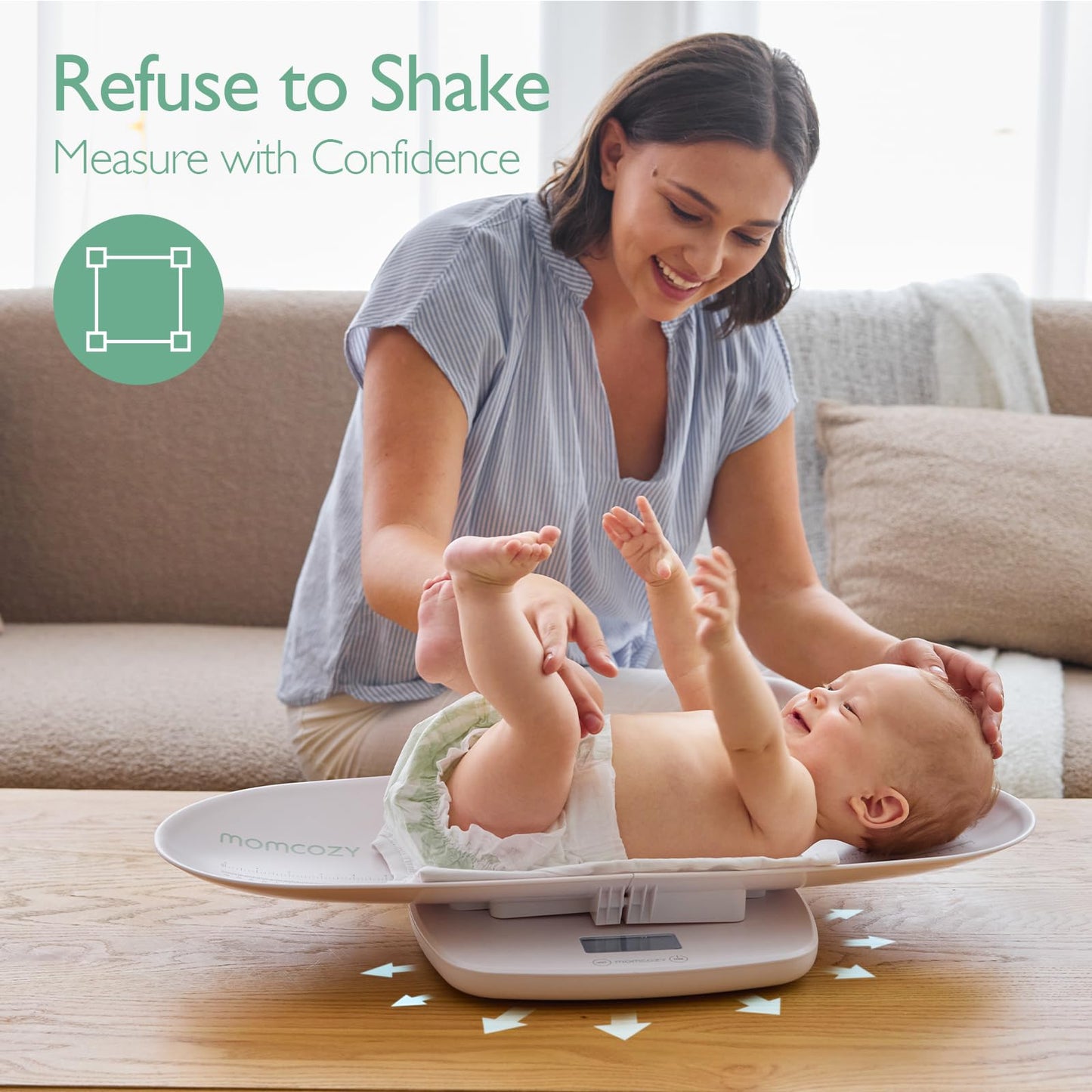 Momcozy Multi-Functional Baby Scale for Toddler, Children, Pet, Adult, Removable Scales for Body Weight & Height Measurement, Perspectives Switch, 5 Units, Digital LED Screen, Auto-Off, Up to 330lb