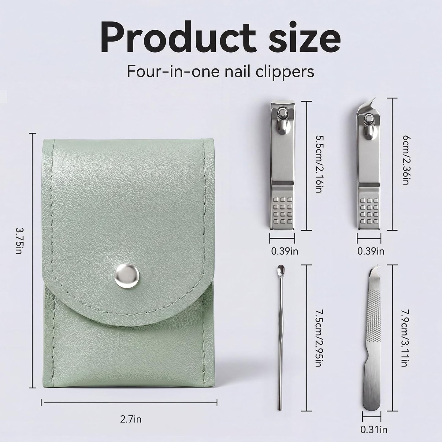 RISESAILS 20-Piece Complete Nail Care Kit, Professional Manicure Set with Stainless Steel Tools for Home Use, Travel & Gifts | Portable Nail Clipper Kit in Gleen Case(Gleen)