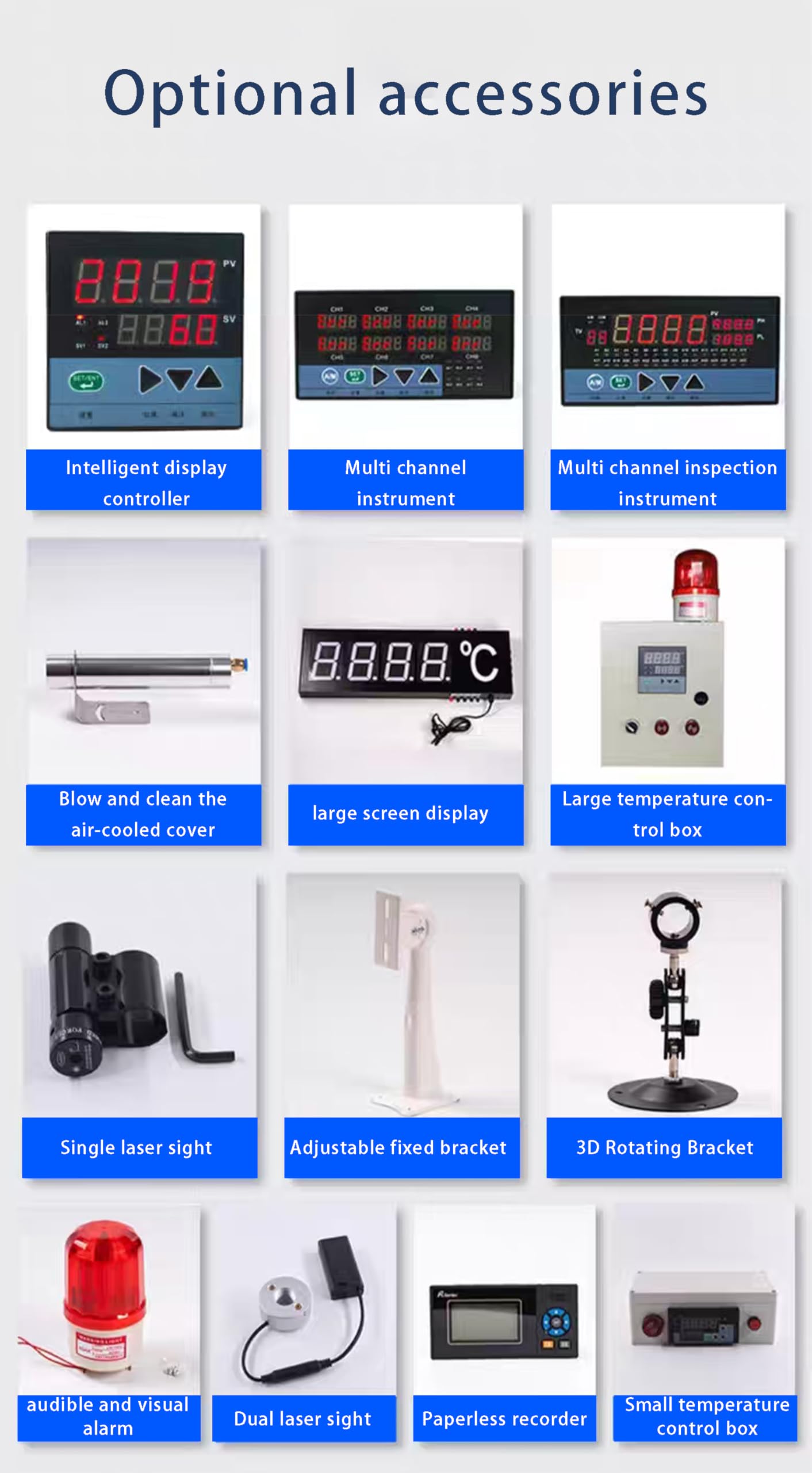 Industrial Grade Infrared Thermometer, Temperature Probe 0-500 ℃ 4-20mA Current Output Non-Contact Temperature Sensor Suitable for Food HVAC、 Chemical, Plastic, high Temperature Warning.