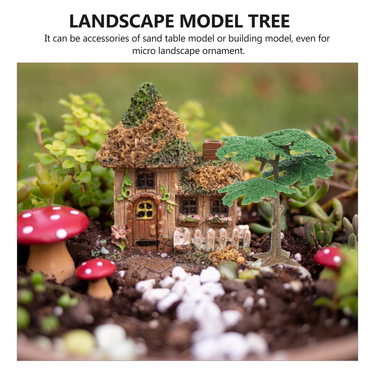 Operitacx 3 Pcs Landscape Model Trees 4.13 Inch Mini Pine Cypress Trees for Model Train Scenery Diorama Craft Home Office Decor