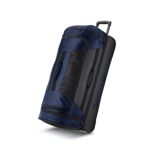 Samsonite Andante 2 Wheeled Duffel Bag – 32-Inch Durable Rolling Luggage with Inline Skate Wheels, Push-Button Handle & Spacious Compartments – Travel-Friendly and Lightweight- Navy/Black