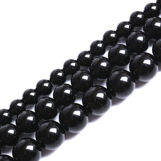 50PCS 8MM Natural Black Agate Stone Beads Round Loose Beads for welry Making DIY Bracelet Necklace Accessory 15 Inches