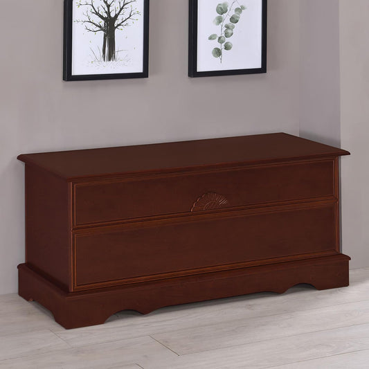 Lonergan Cedar Chest: Romantic Storage Chest for Wool Blankets/Coats (Warm Brown)