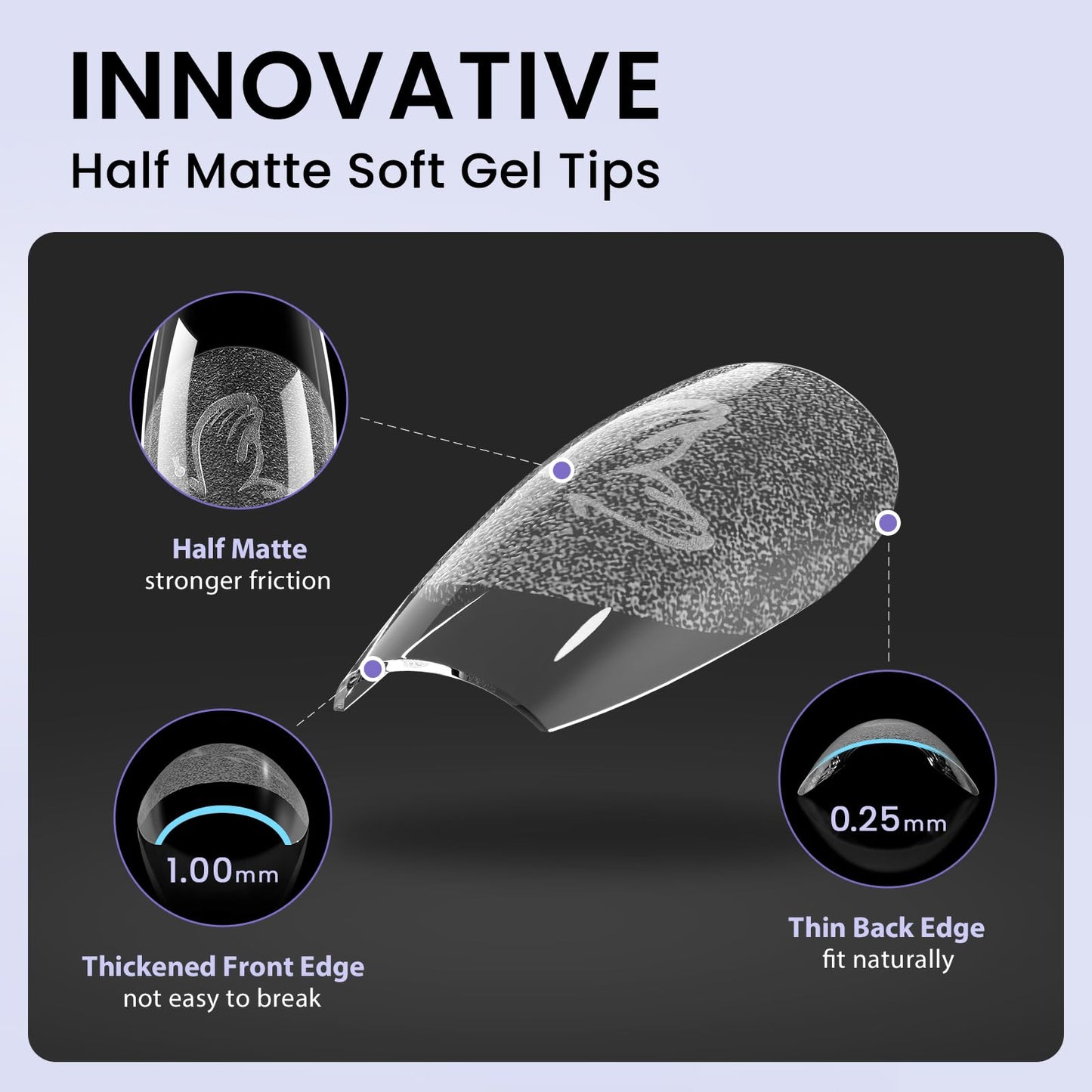 BTArtbox Extra Short Coffin Fake Nails - 320pcs Short Nail Tips Pre-shape Half Matte Soft Gel Tips, Full Cover Clear Acrylic False Nails fot Nail Extension Home DIY Nail Salon