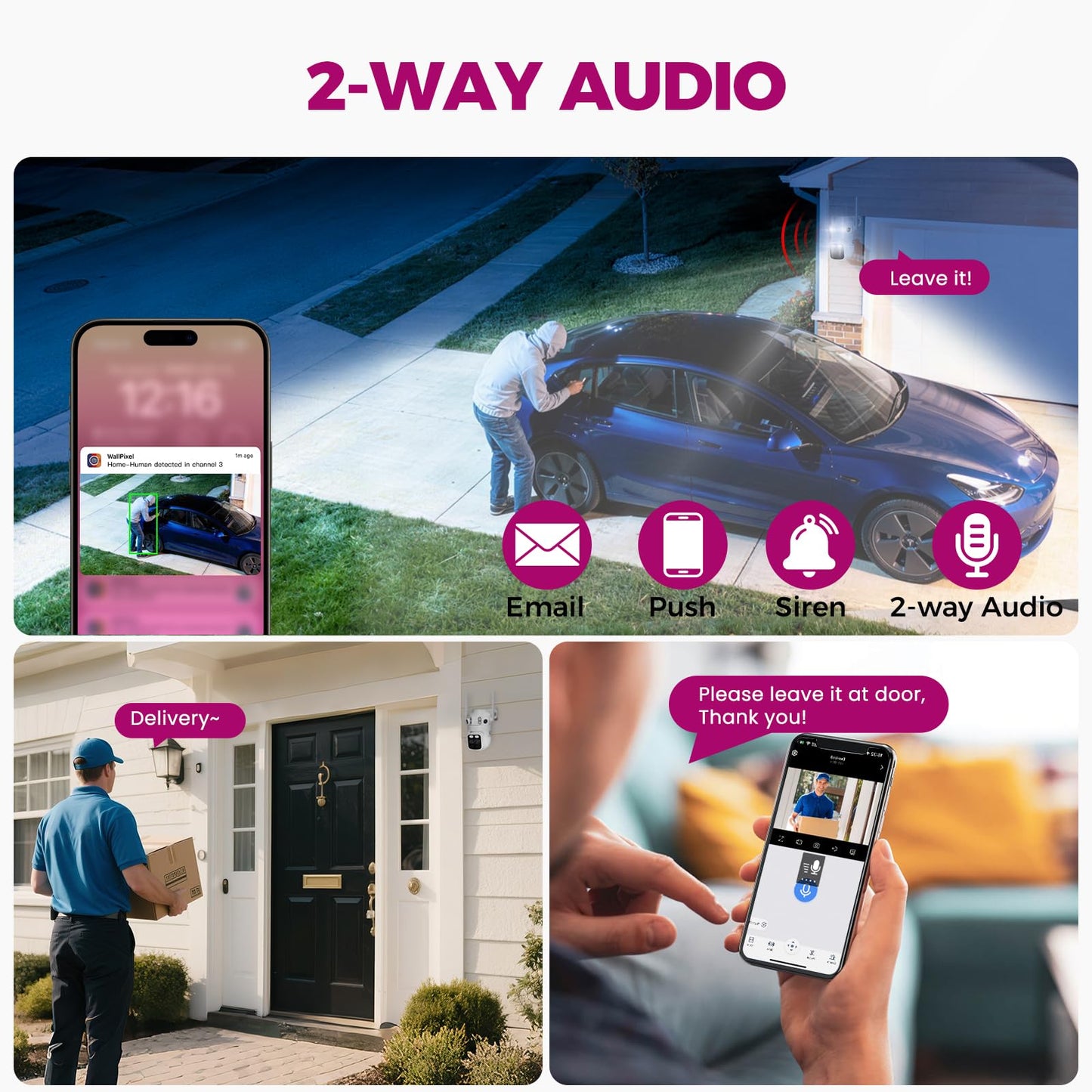 [Doorbell + 4-CAM] XMARTO 6MP Tri-Lens Wireless Security Camera & Smart Doorbell Set, 4Pcs 3-View 360°PTZ AI Tracking Cam & 16CH 4K WiFi6 NVR (1TB HDD) & 2.4G/5G Dual Band Doorbell, No Monthly Fee