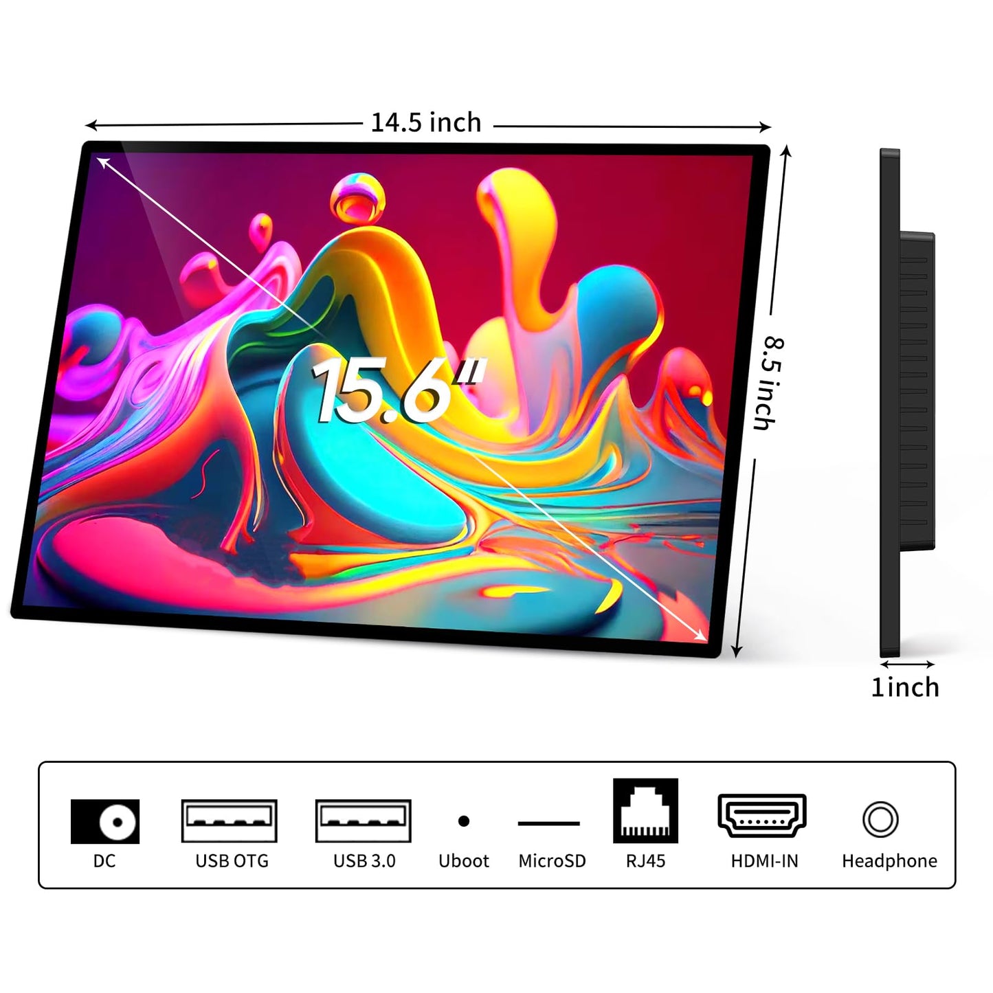 AYSTekMann 15.6" Digital Signage Displays 10000 mAh Capacitive Touch Screen Advertising Display with HDMI-in, All in One LCD Commercial Monitor Player with Android 11(2+32GB)