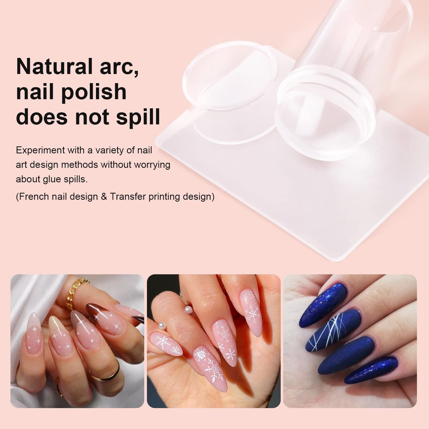 SAGEBIO Christmas Nail Stamping Kit – Silicone Nail Art Stamper with Clear Jelly Head & Christmas Pattern Steel Plate, 05