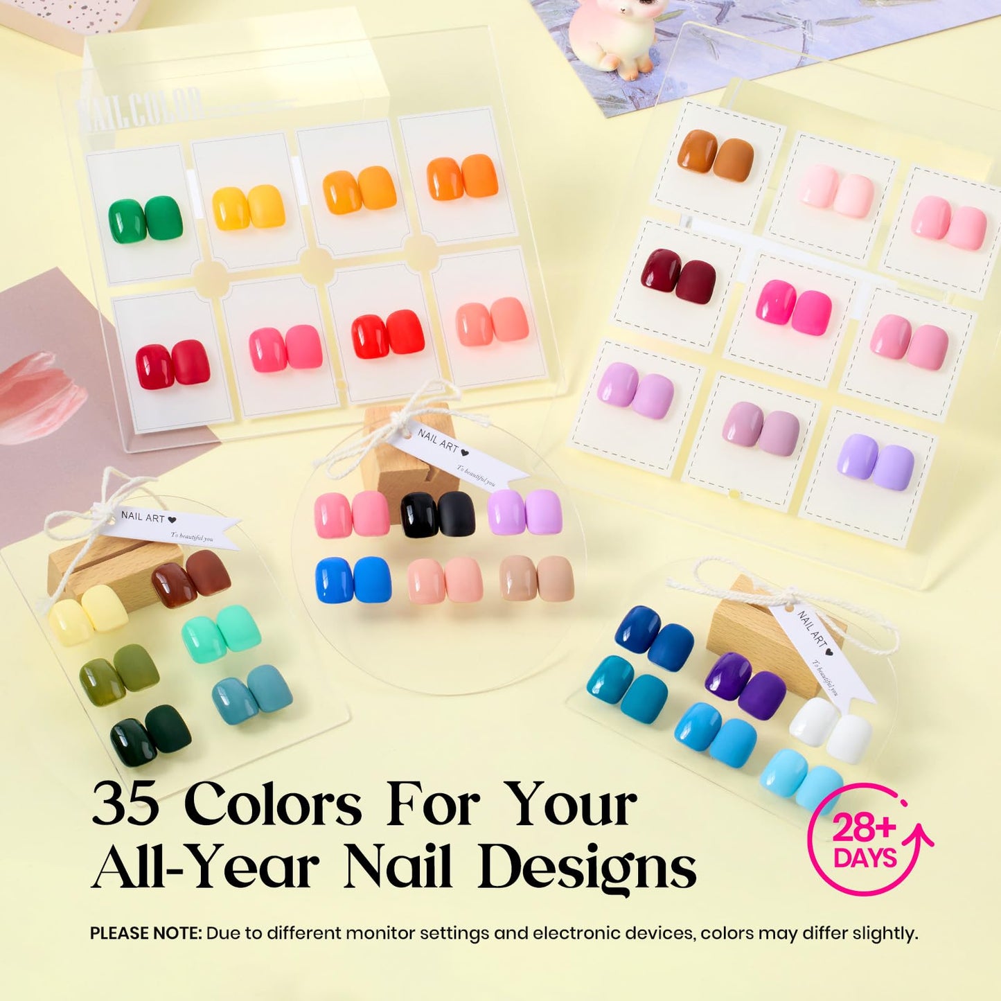 Beetles Gel Nail Polish Kit with U V Light -35 Colors Gel Polish Set 68 Pcs One Color One Bottle Mood Mosaic Nail Kit with Top Base Coat Beauty Must Have DIY Salon Manicure Gifts for Women